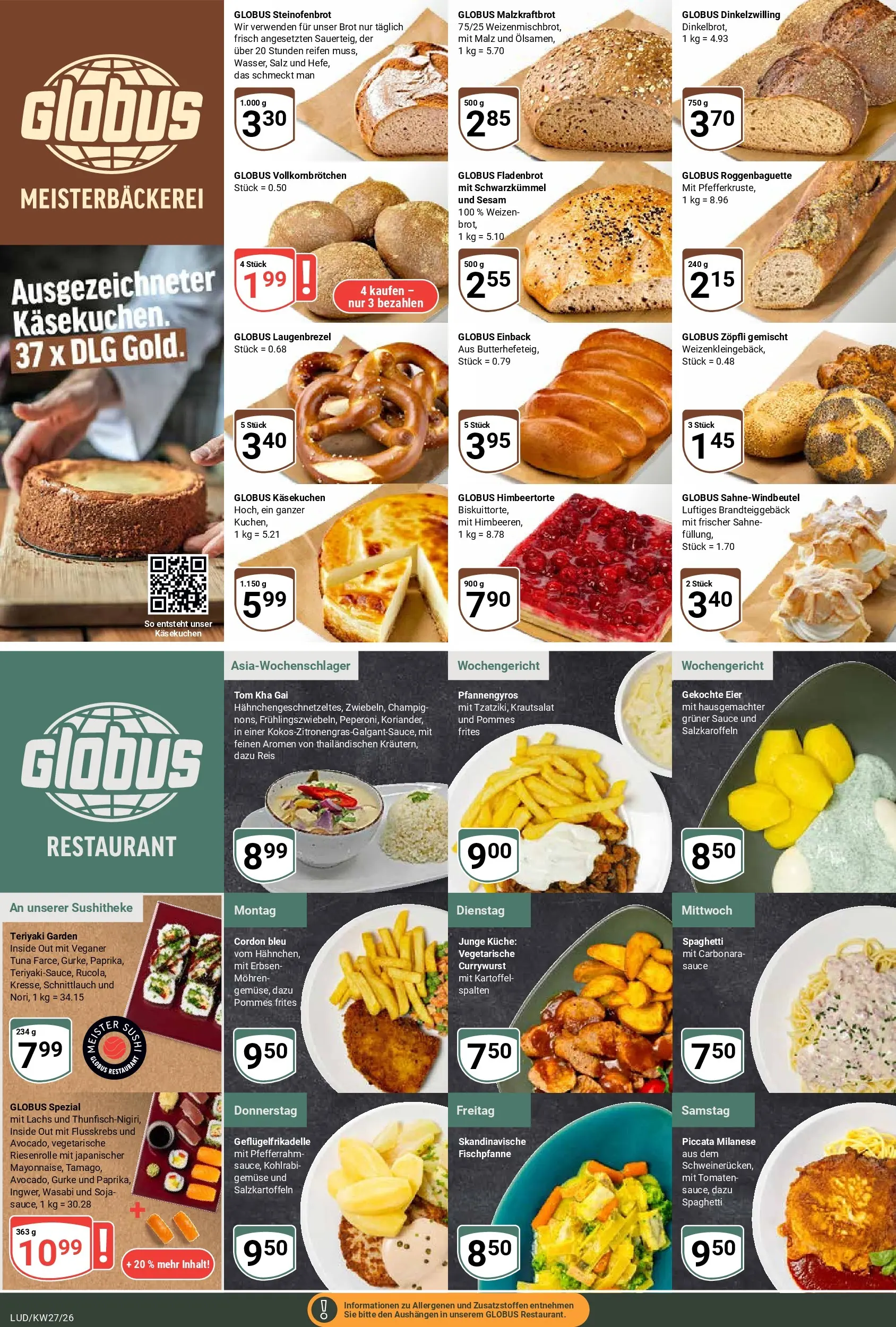 Globus Prospekt Ludwigshafen-Oggersheim (ab 29.06.2026) » Angebote online | Seite: 7 | Produkte: Eier, Tomaten, Gemüse, Brot