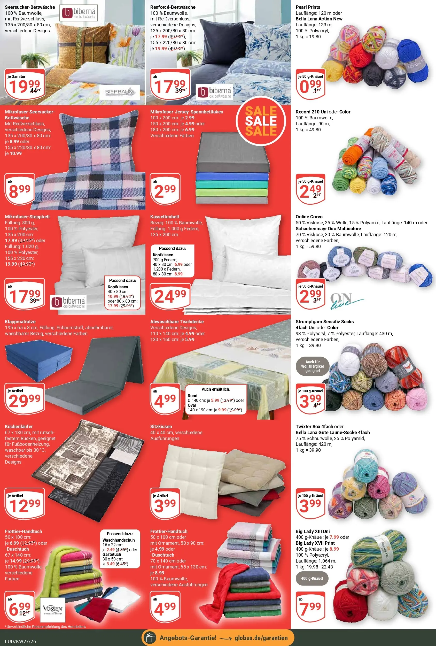 Globus Prospekt Ludwigshafen-Oggersheim (ab 29.06.2026) » Angebote online | Seite: 25 | Produkte: Bettwäsche, Kopfkissen