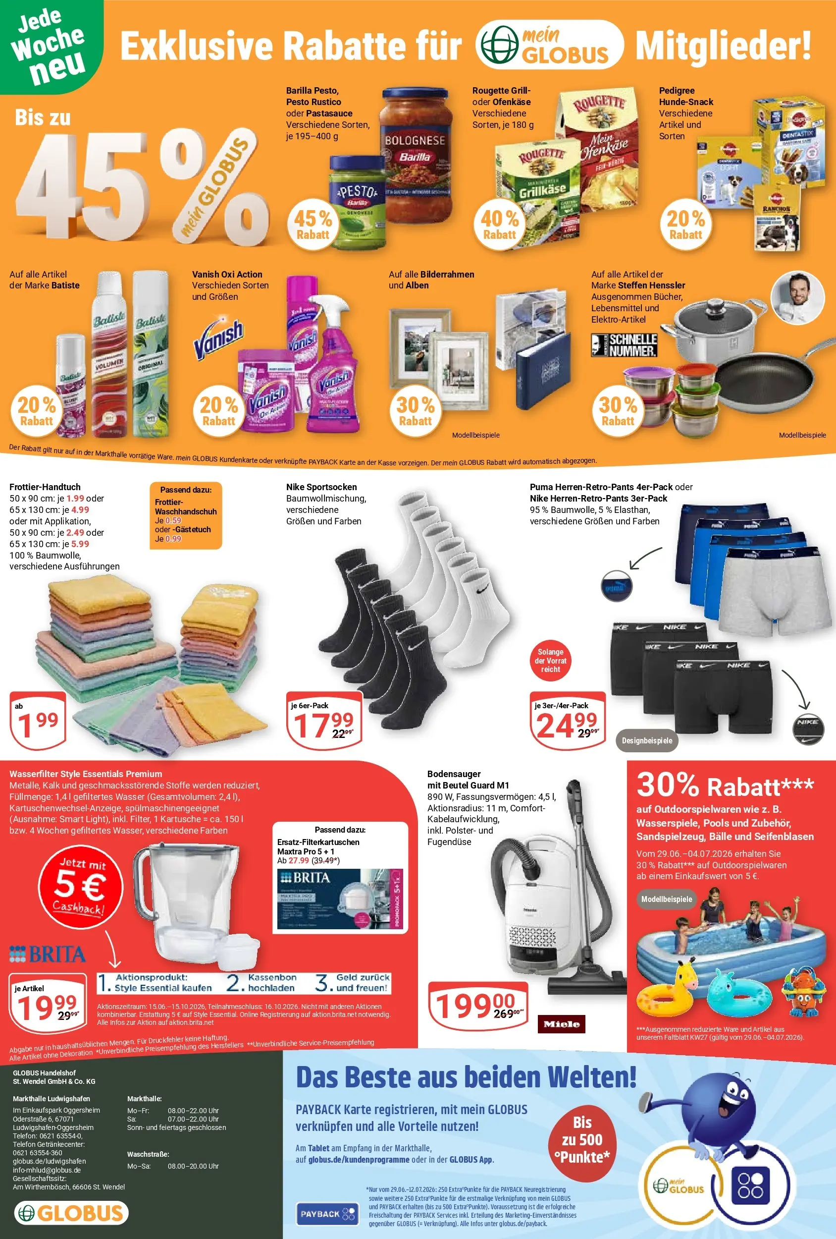 Globus Prospekt Ludwigshafen-Oggersheim (ab 29.06.2026) » Angebote online | Seite: 32 | Produkte: Wasser, Bilderrahmen, Telefon, Tablet