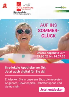 Angebote - Ihre Apotheke vor Ort: Jetzt alle Angebote auch online entdecken! ab 26.06.2026 gültig
