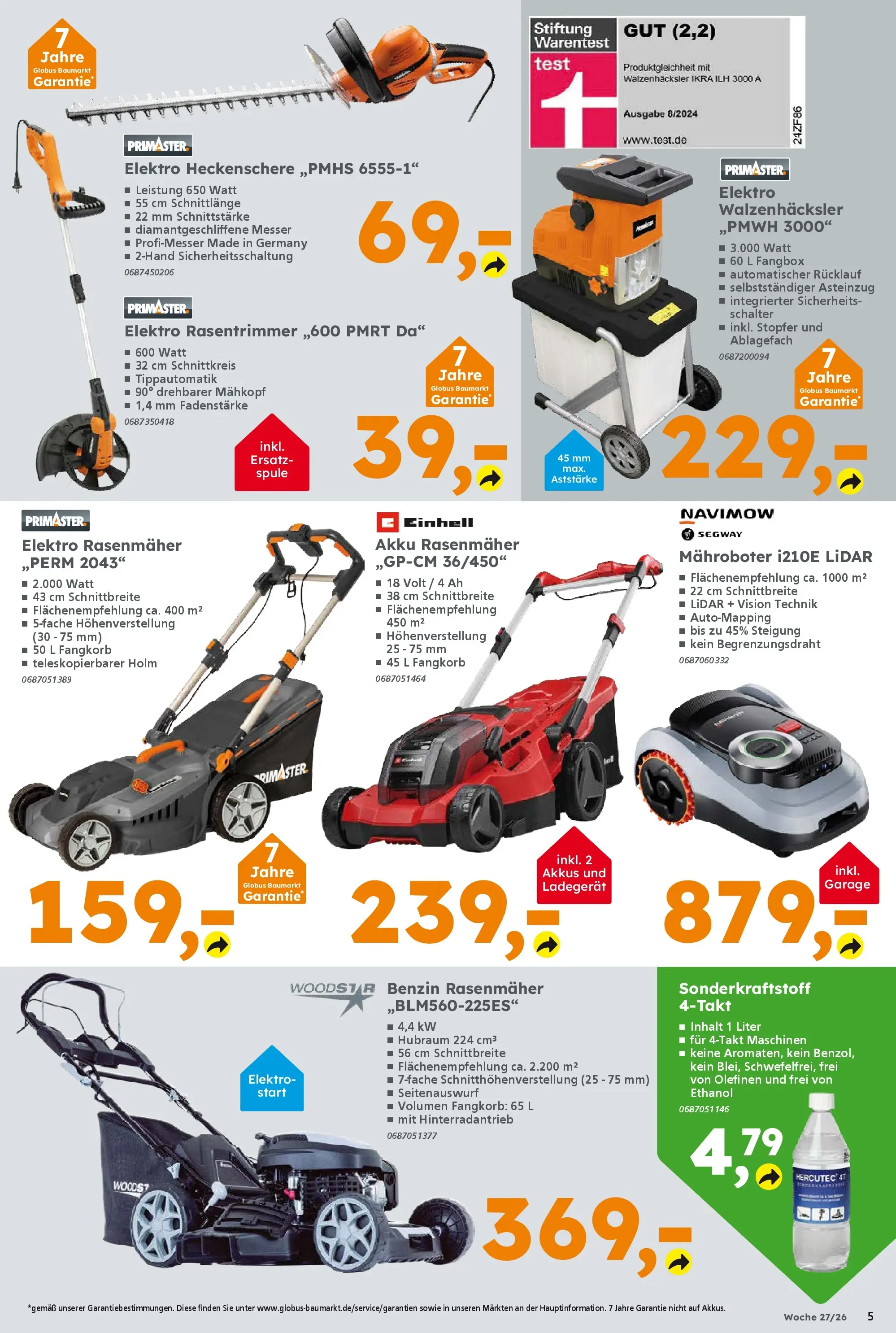Globus Baumarkt - Globus Baumarkt: Wochenangebote (ab 28.06.2026) zum Blättern | Seite: 5 | Produkte: Rasenmäher, Ladegerät