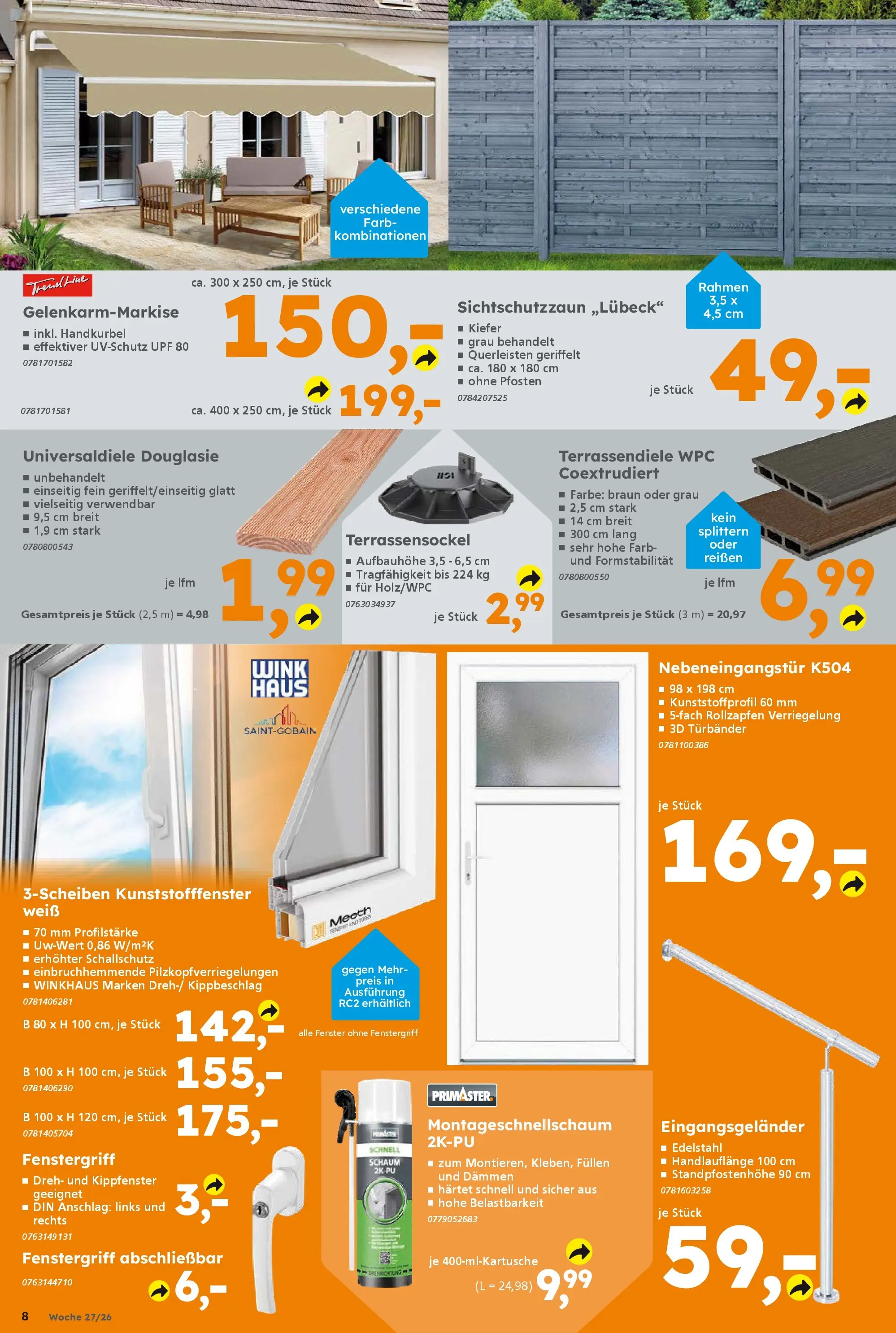 Globus Baumarkt - Globus Baumarkt: Wochenangebote (ab 28.06.2026) zum Blättern | Seite: 8