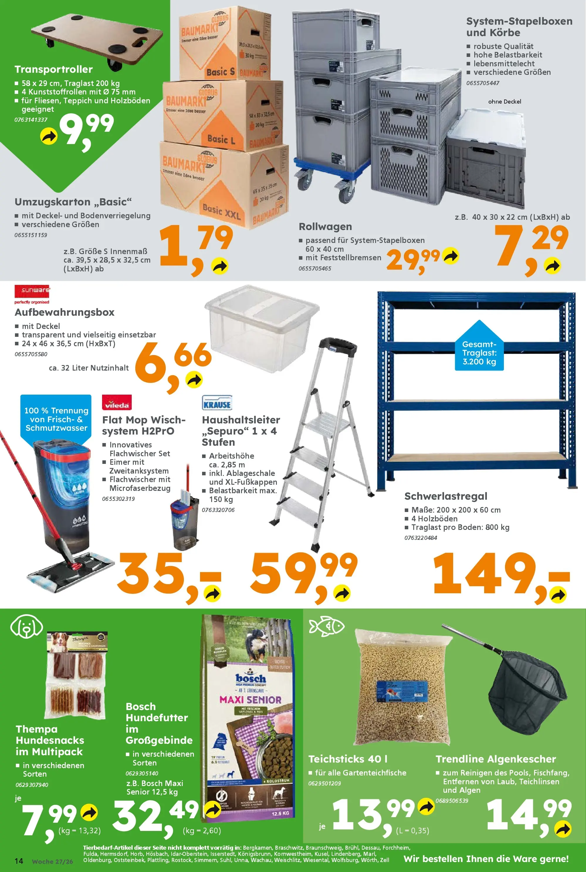 Globus Baumarkt - Globus Baumarkt: Wochenangebote (ab 28.06.2026) zum Blättern | Seite: 14 | Produkte: Bosch, Teppich, Schwerlastregal