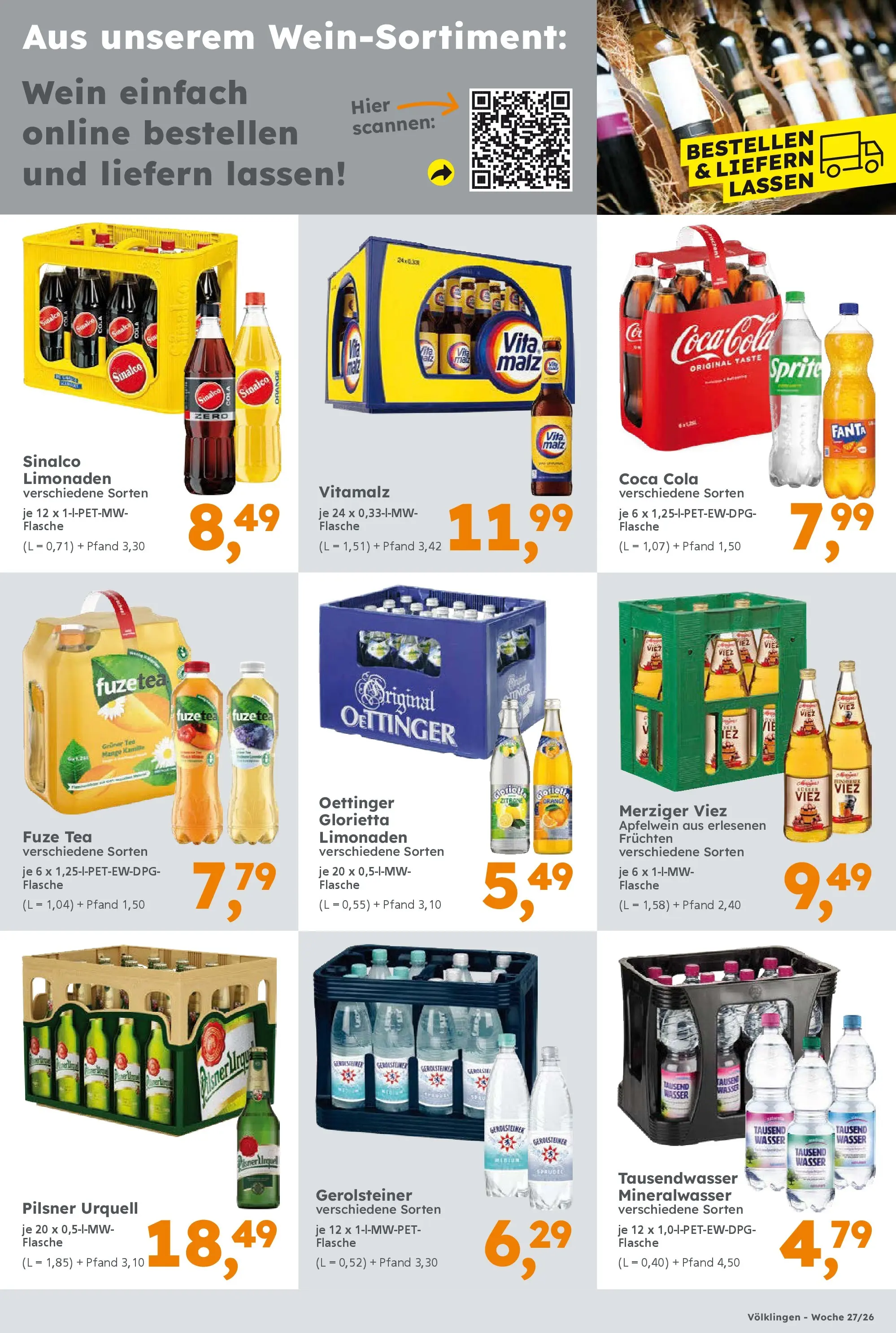 Globus Baumarkt - Globus Baumarkt: Wochenangebote (ab 28.06.2026) zum Blättern | Seite: 17 | Produkte: Sinalco, Coca cola, Mineralwasser, Wein
