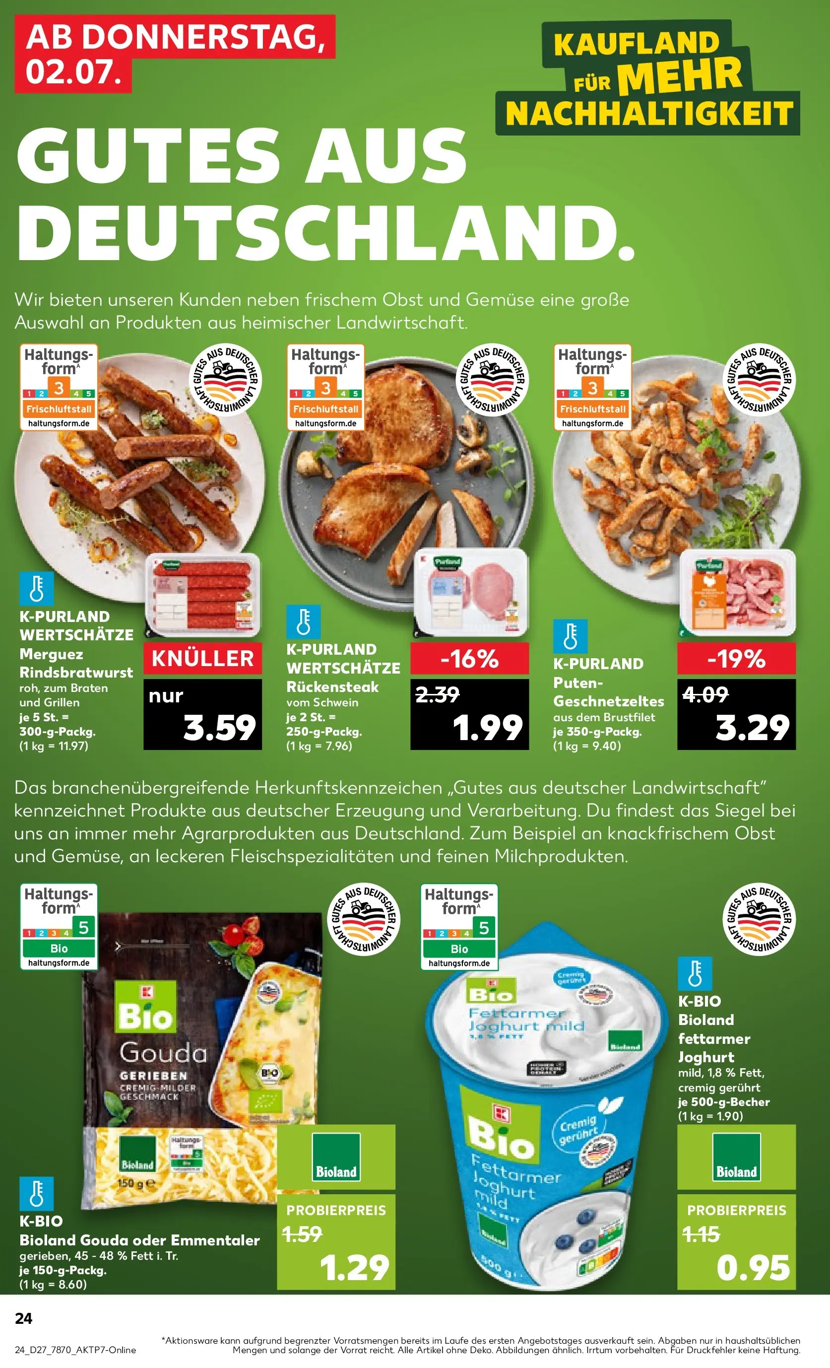 Prospekt Kaufland ab 29.06.2026 » Angebote Online zum Blättern | Seite: 31 | Produkte: Joghurt, Gouda, Gemüse, Obst
