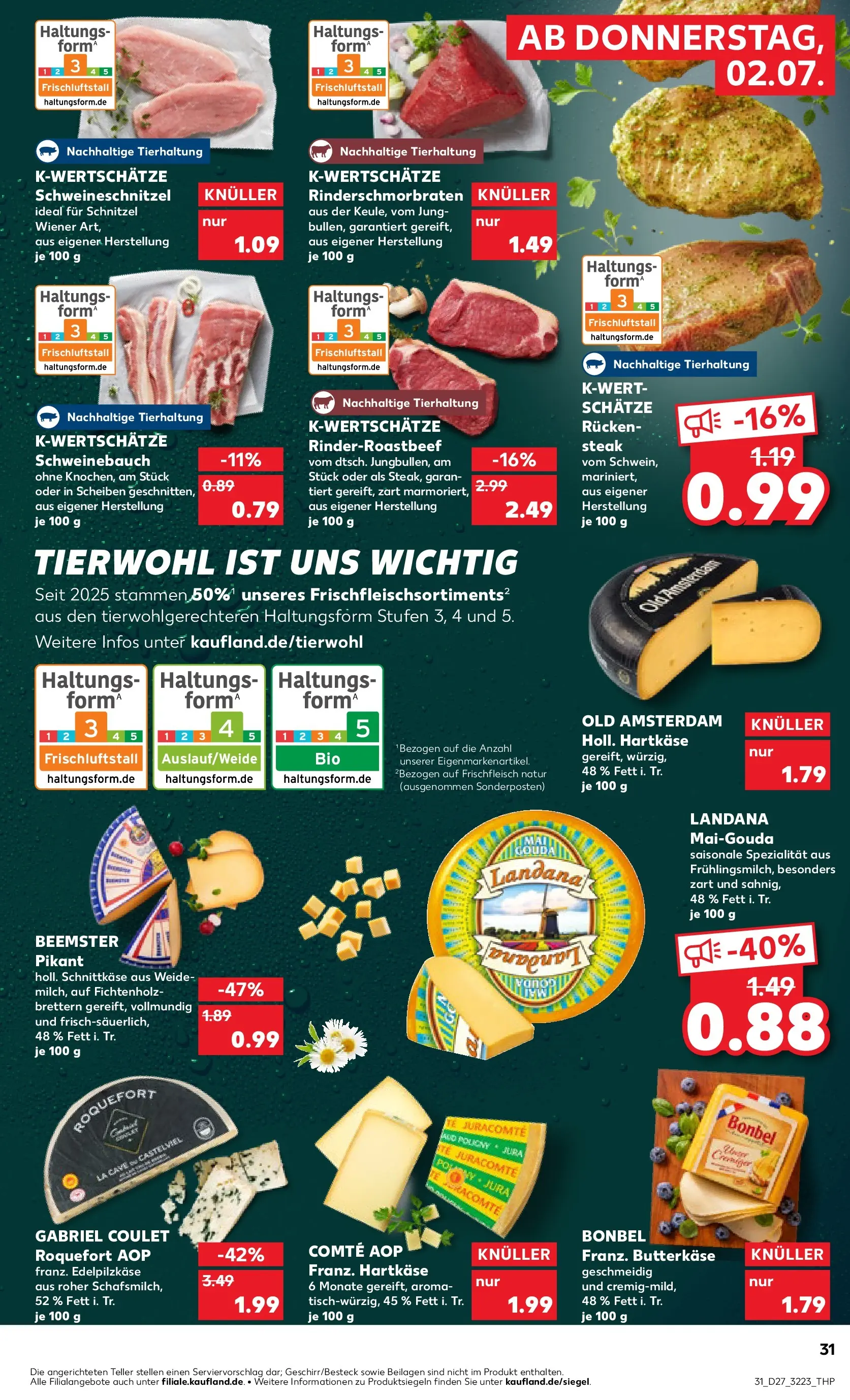 Prospekt Kaufland ab 29.06.2026 » Angebote Online zum Blättern | Seite: 42 | Produkte: Schweinebauch, Gouda, Schnitzel, Steak