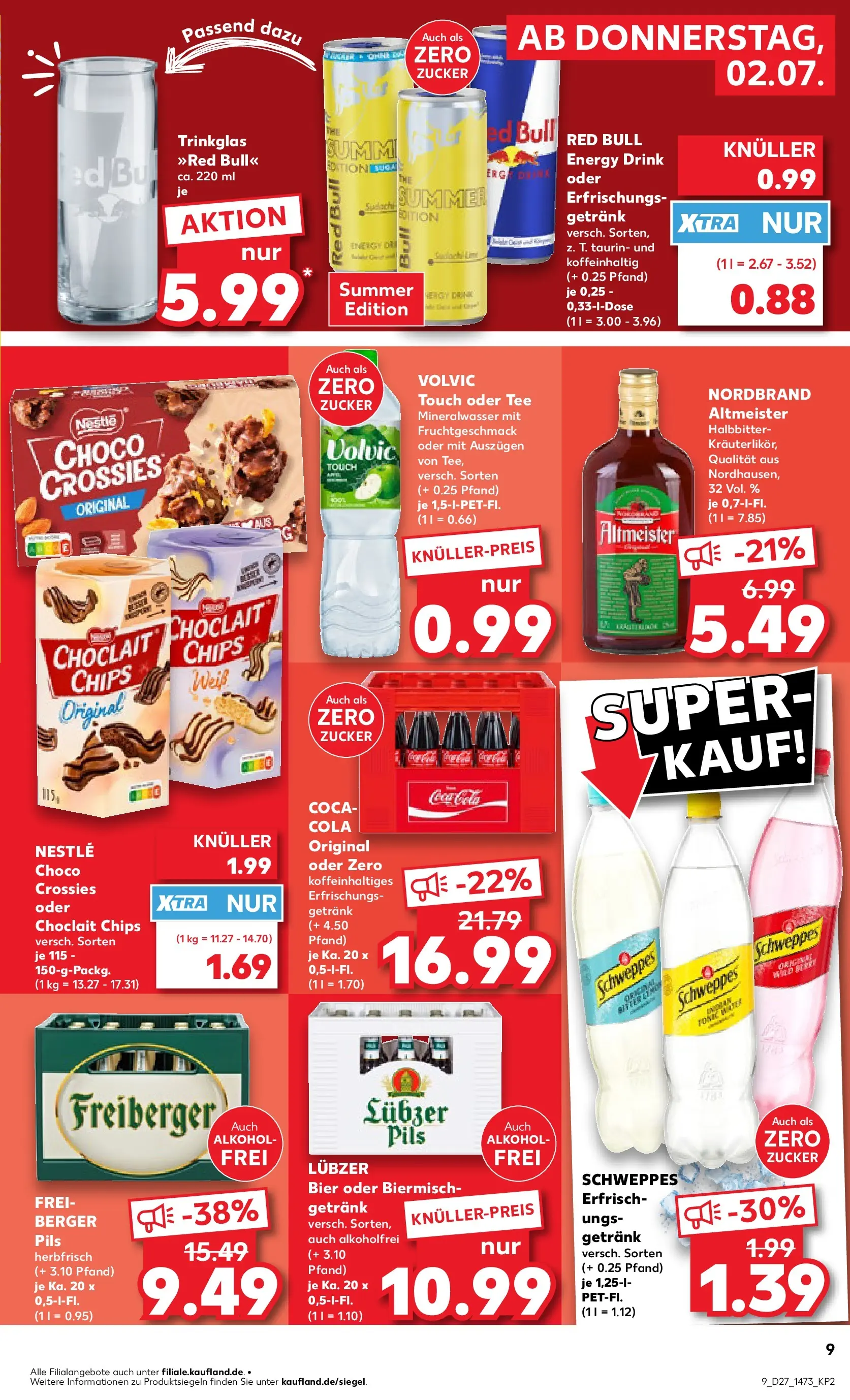 Prospekt Kaufland ab 29.06.2026 » Angebote Online zum Blättern | Seite: 20 | Produkte: Bier, Schweppes, Mineralwasser, Zucker