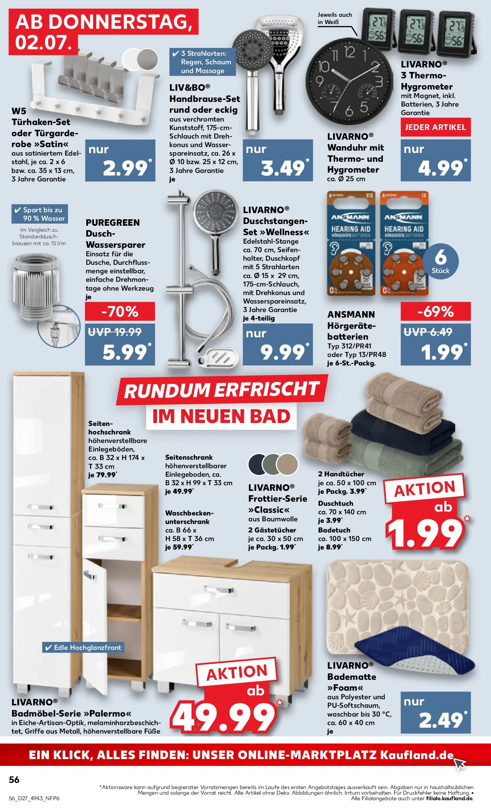 Prospekt Kaufland ab 29.06.2026 » Angebote Online zum Blättern | Seite: 67 | Produkte: Batterien, Waschbecken, Hochschrank, Wasser