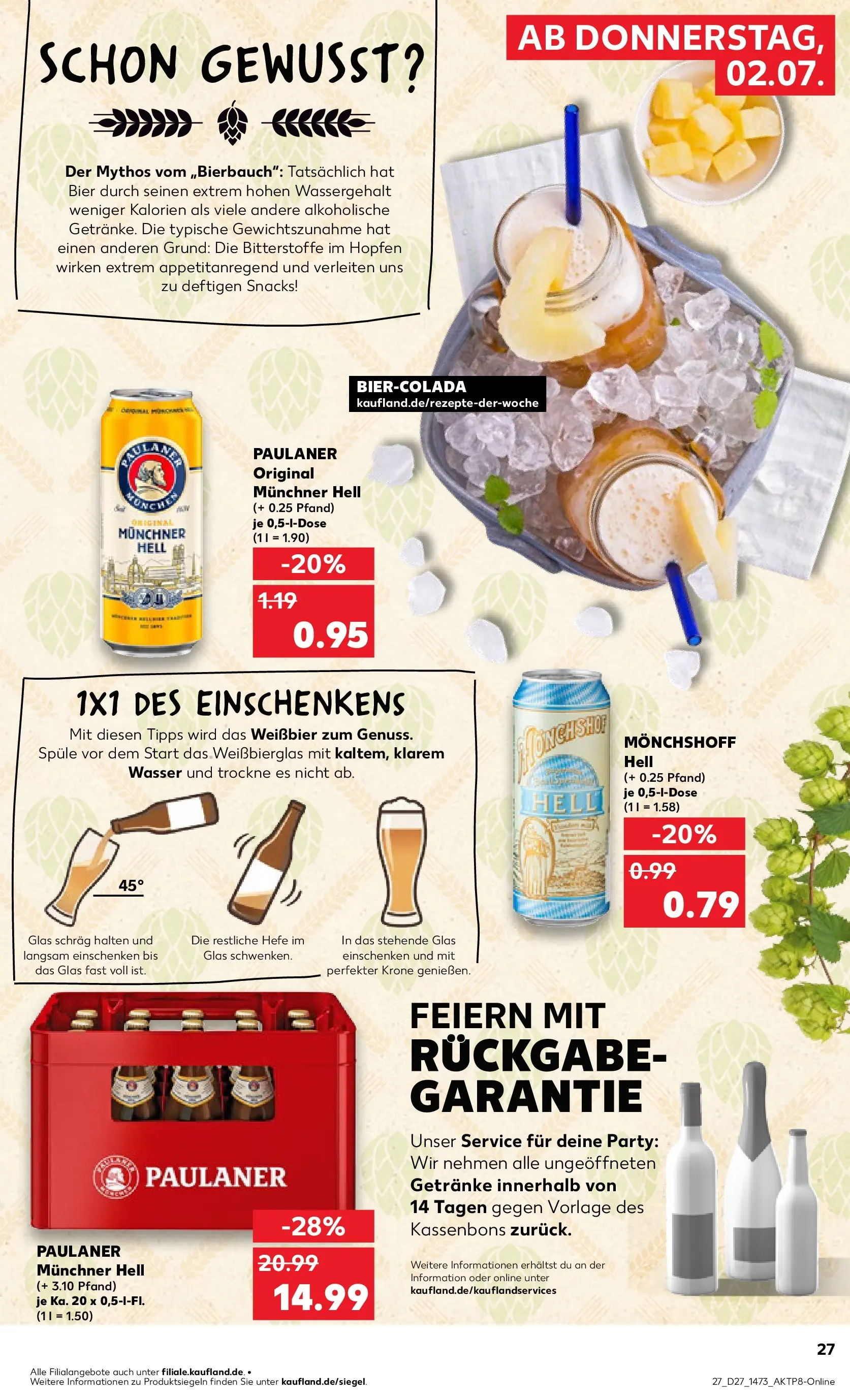 Prospekt Kaufland ab 02.07.2026 » Angebote Online zum Blättern | Seite: 29 | Produkte: Bier, Weißbier, Wasser, Paulaner