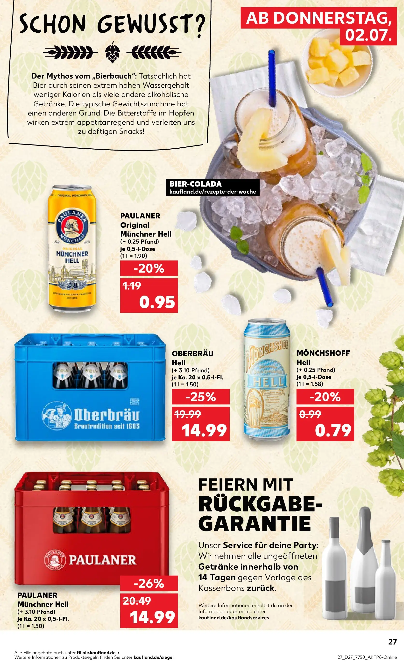 Prospekt Kaufland ab 29.06.2026 » Angebote Online zum Blättern | Seite: 38 | Produkte: Bier, Paulaner