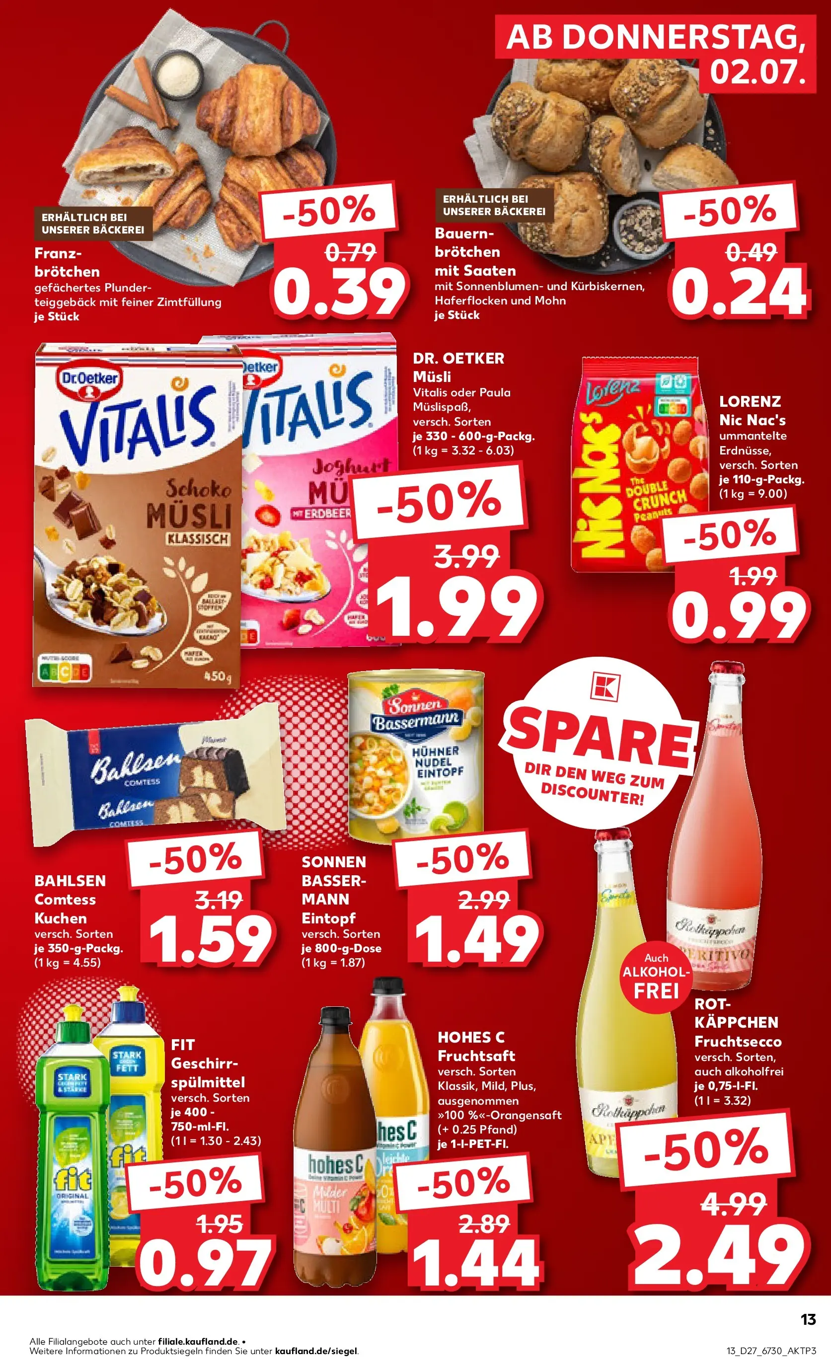 Prospekt Kaufland ab 29.06.2026 » Angebote Online zum Blättern | Seite: 24 | Produkte: Musli, Bäckerei, Hohes c, Fruchtsaft