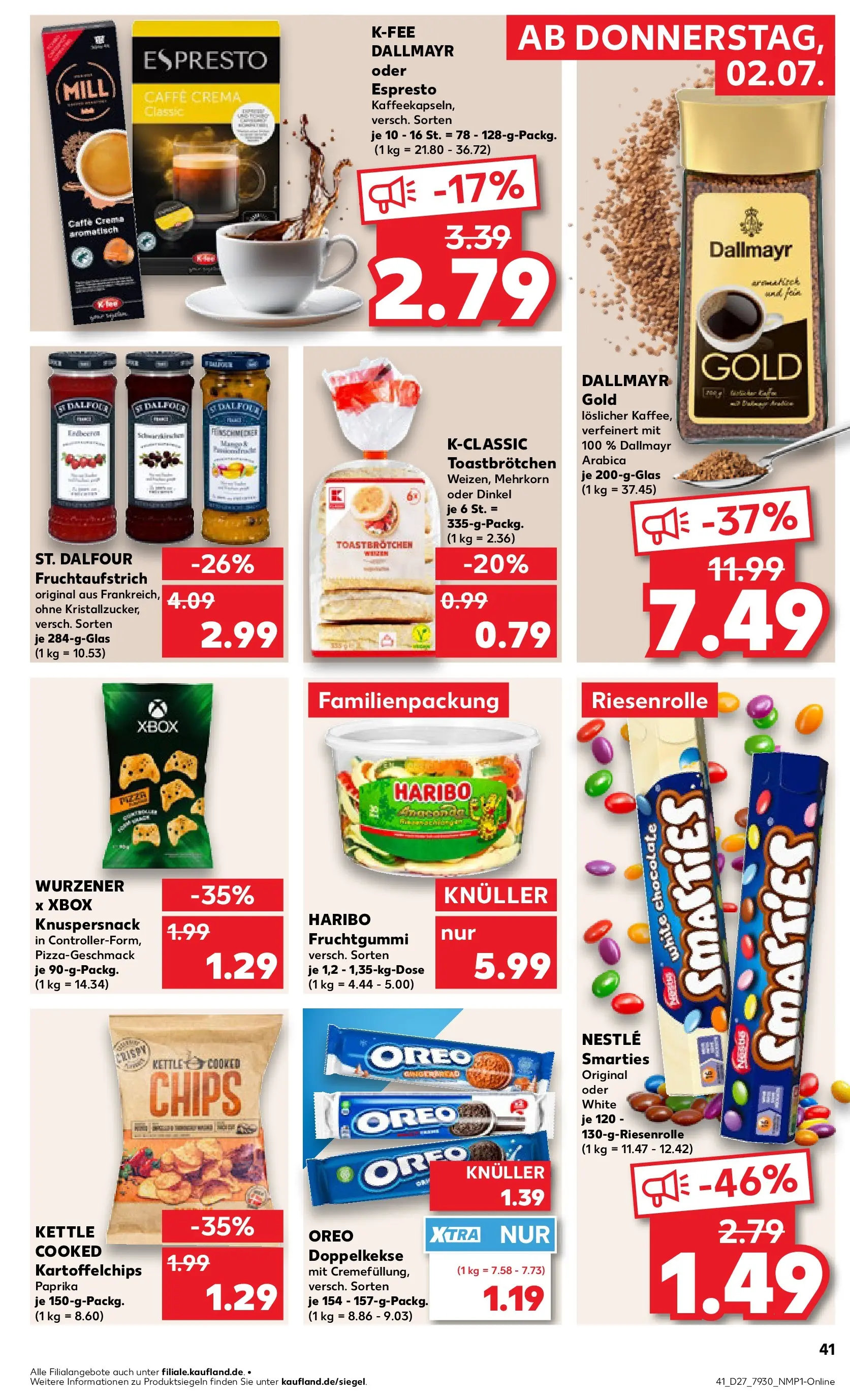 Prospekt Kaufland ab 02.07.2026 » Angebote Online zum Blättern | Seite: 43 | Produkte: Haribo, Smarties, Paprika, Chips