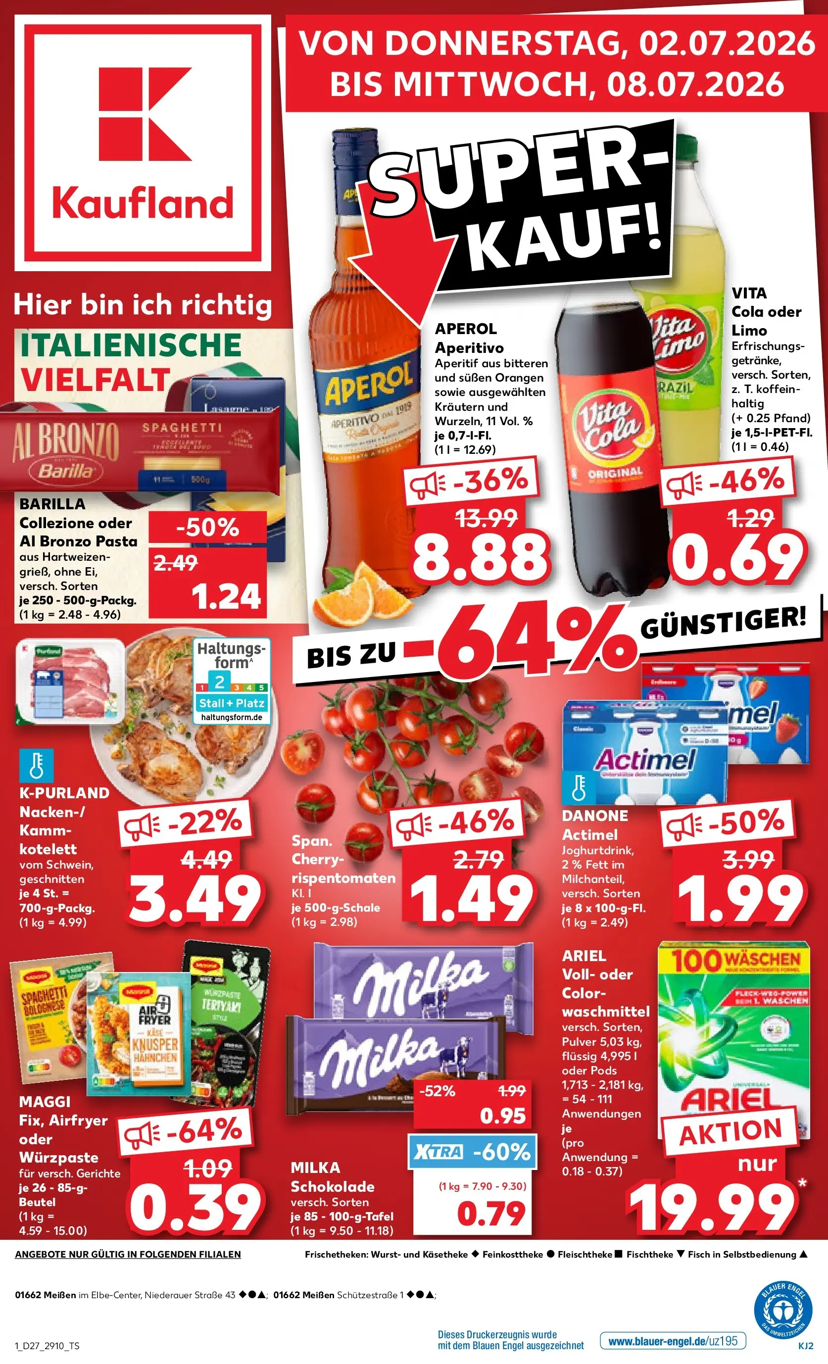 Prospekt Kaufland ab 29.06.2026 » Angebote Online zum Blättern | Seite: 12 | Produkte: Actimel, Cola, Schokolade, Waschmittel