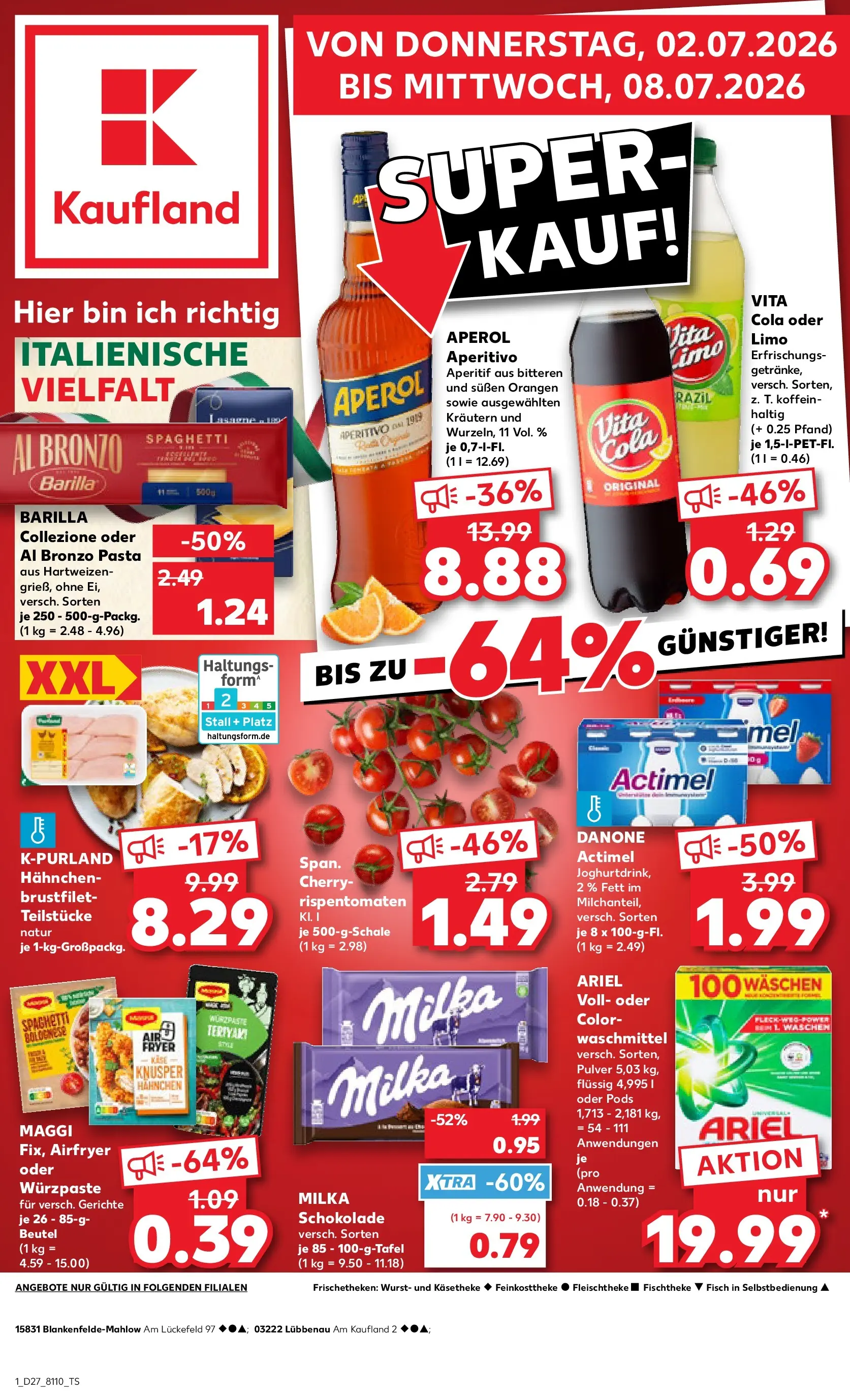 Prospekt Kaufland ab 29.06.2026 » Angebote Online zum Blättern | Seite: 12 | Produkte: Cola, Orangen, Milka, Pasta