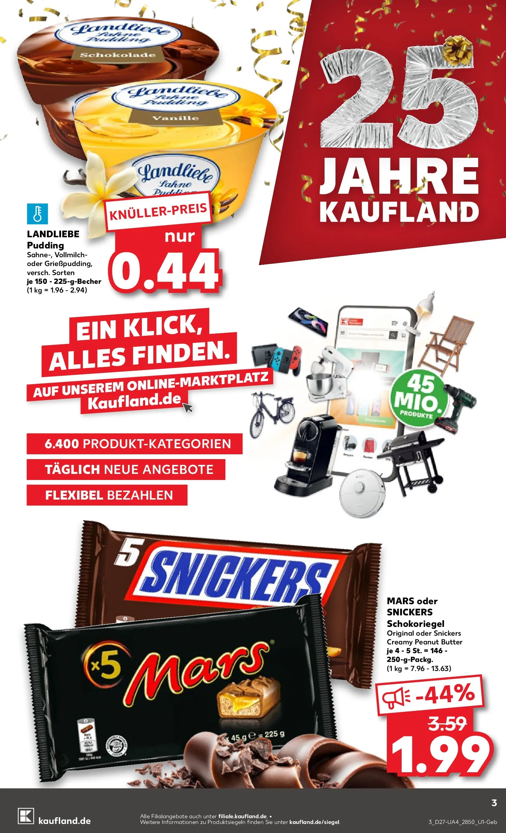 Prospekt Kaufland ab 02.07.2026 ยป Angebote und Werbung Online | Seite: 3 | Produkte: Butter, Schokolade, Pudding, Mars Prospekt Kaufland ab 02.07.2026 ยป Angebote Online zum Blรคttern | Seite: 3 | Produkte: Butter, Schokolade, Pudding, Mars