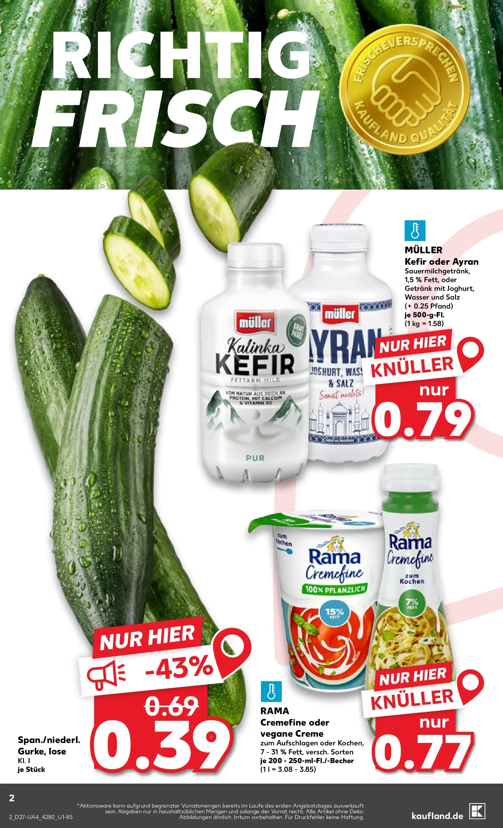 Prospekt Kaufland ab 02.07.2026 ยป Angebote und Werbung Online | Seite: 2 | Produkte: Kefir, Rama cremefine, Creme, Wasser Prospekt Kaufland ab 02.07.2026 ยป Angebote Online zum Blรคttern | Seite: 2 | Produkte: Kefir, Rama cremefine, Creme, Wasser