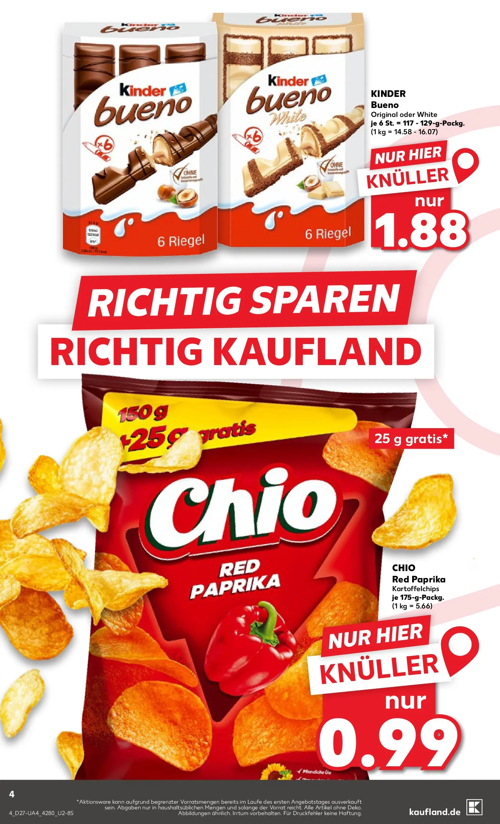 Prospekt Kaufland ab 02.07.2026 ยป Angebote und Werbung Online | Seite: 4 | Produkte: Kinder bueno, Paprika Prospekt Kaufland ab 02.07.2026 ยป Angebote Online zum Blรคttern | Seite: 4 | Produkte: Kinder bueno, Paprika