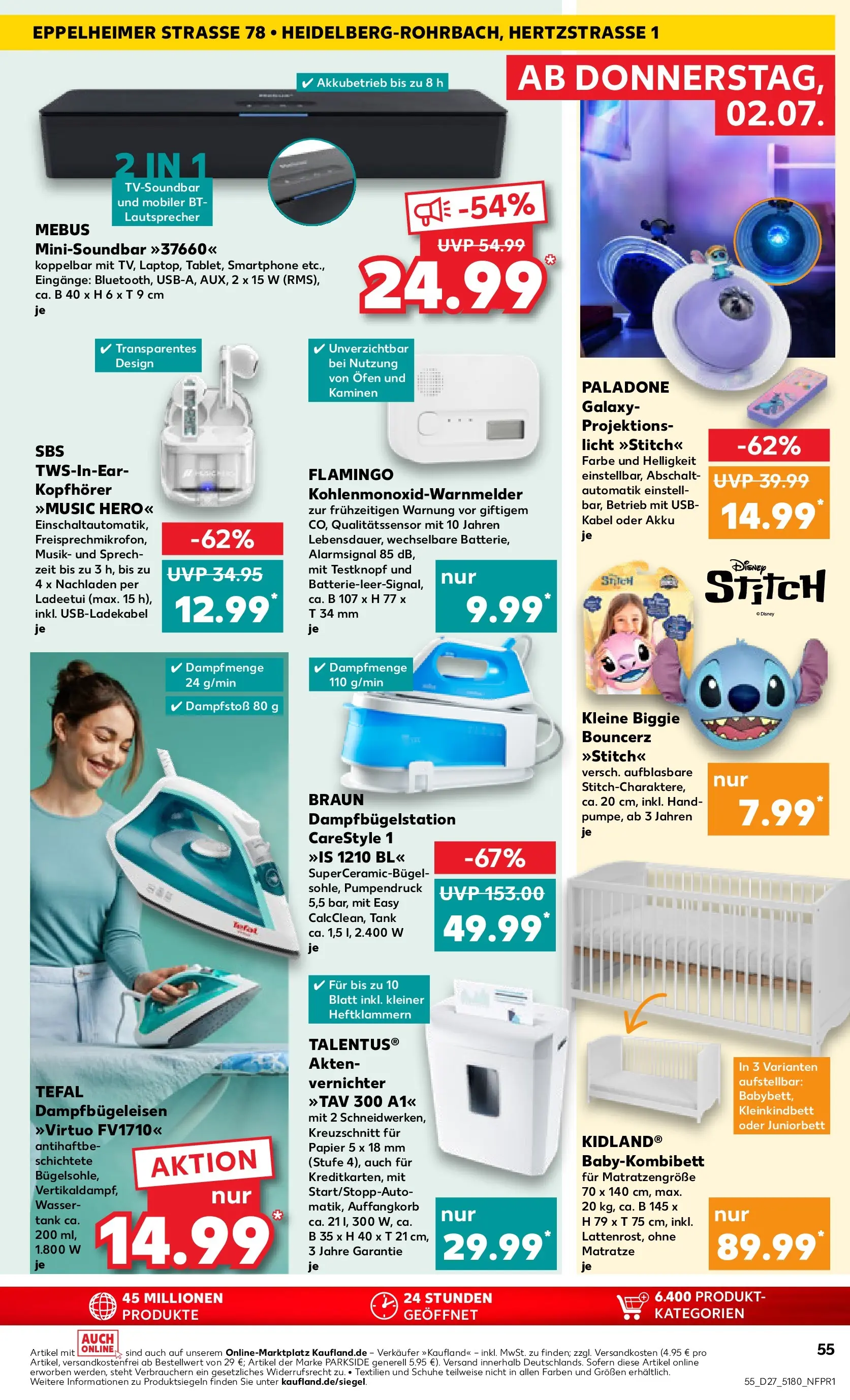 Prospekt Kaufland ab 29.06.2026 » Angebote Online zum Blättern | Seite: 62 | Produkte: Kabel, Lautsprecher, USB, Ofen
