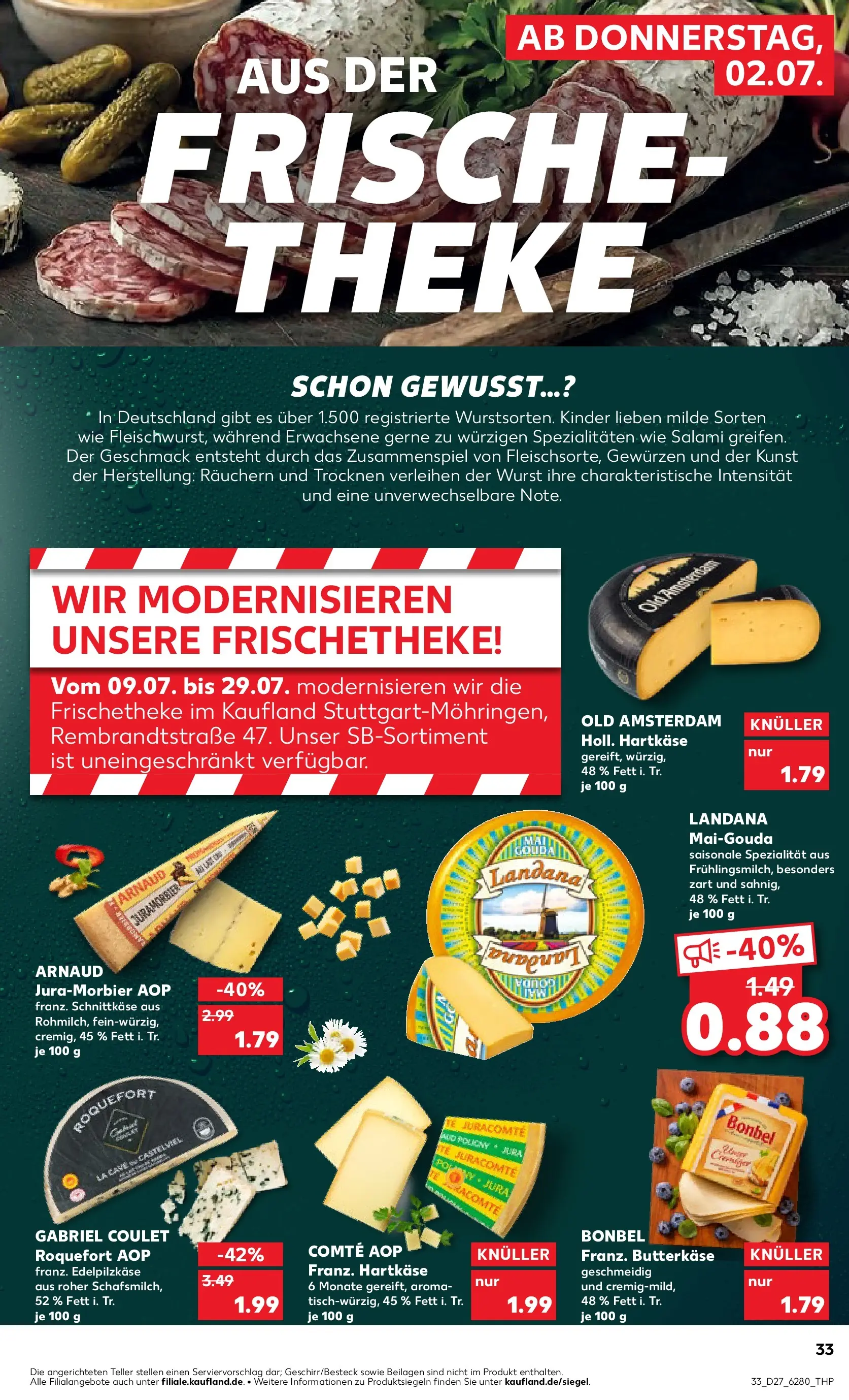 Prospekt Kaufland ab 29.06.2026 » Angebote Online zum Blättern | Seite: 44 | Produkte: Theke, Gouda, Wurst, Salami