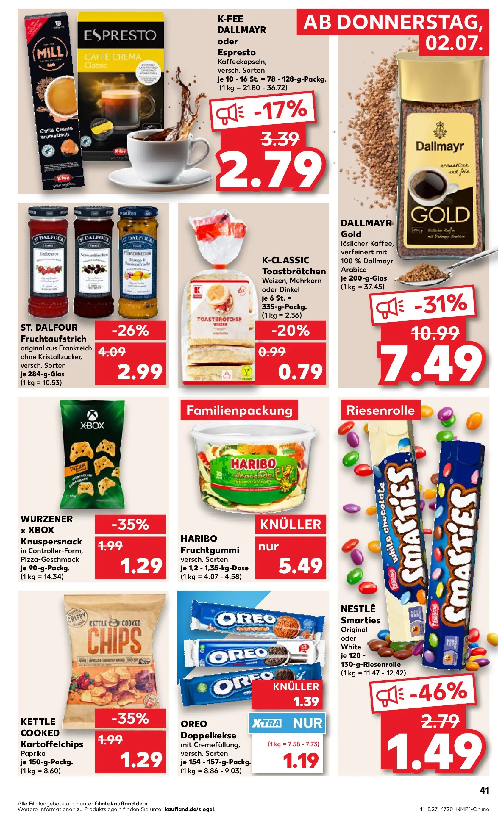 Prospekt Kaufland ab 29.06.2026 » Angebote Online zum Blättern | Seite: 52 | Produkte: Haribo, Smarties, Dallmayr, Paprika