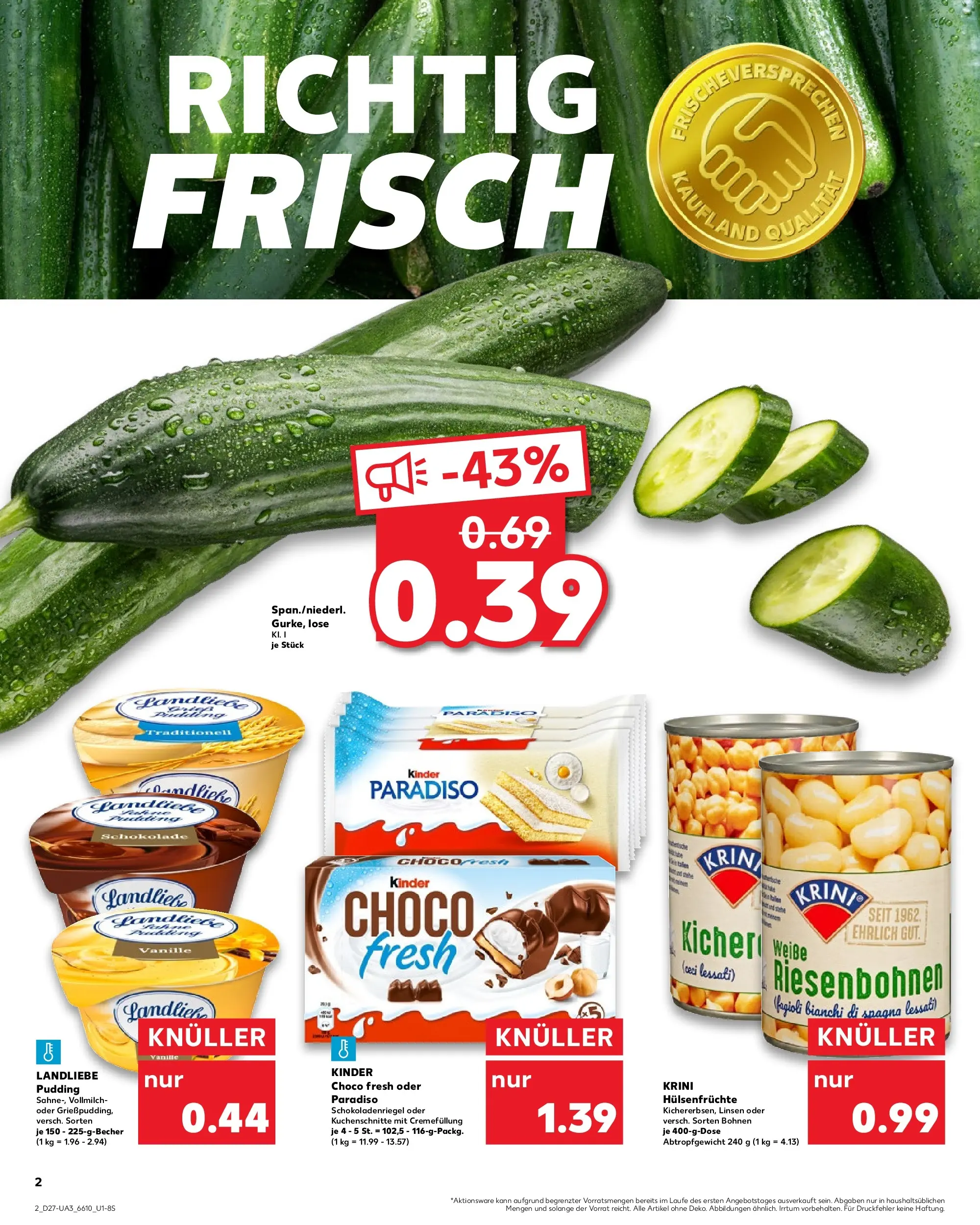 Prospekt Kaufland ab 02.07.2026 » Angebote Online zum Blättern | Seite: 2 | Produkte: Schokolade, Pudding