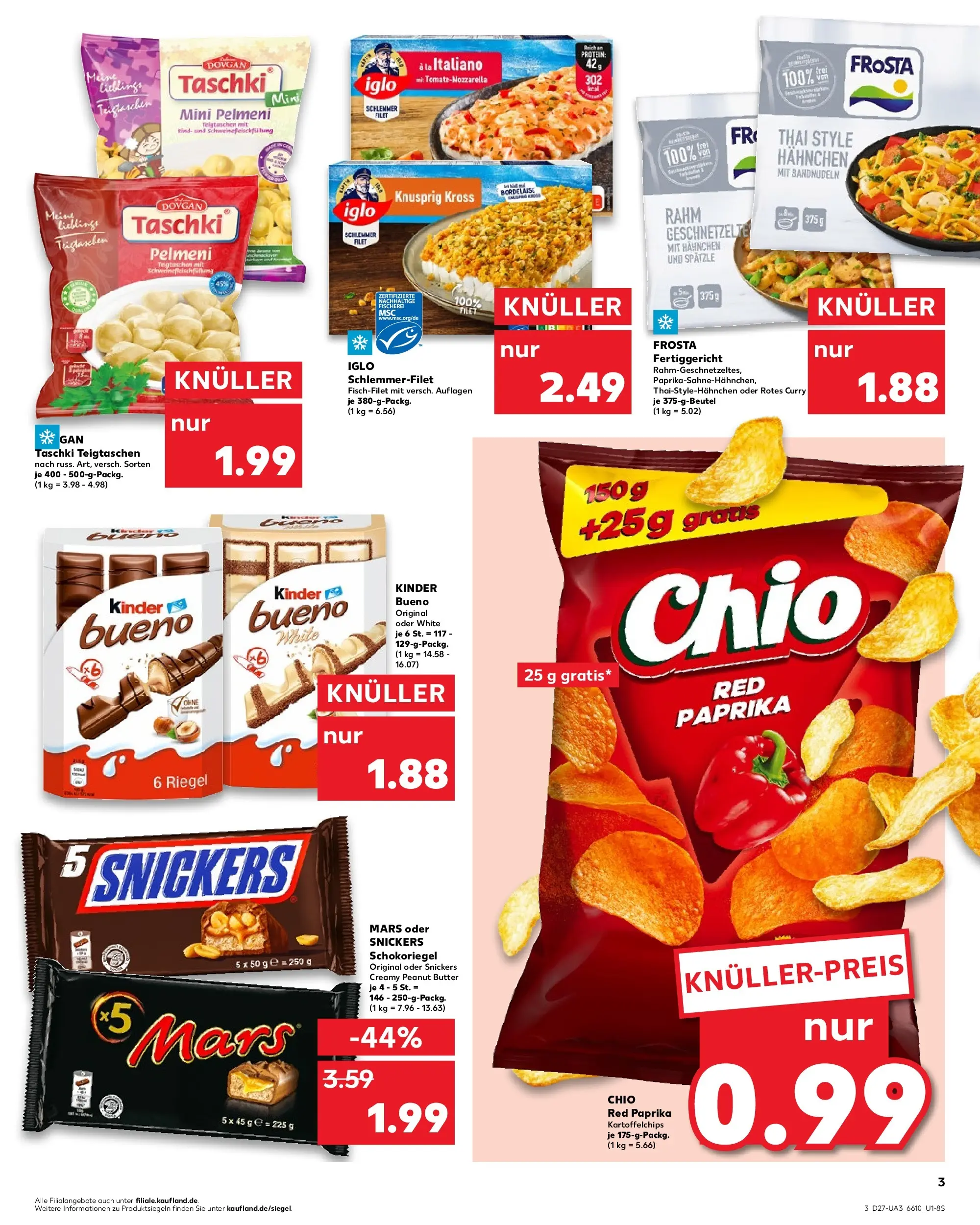 Prospekt Kaufland ab 02.07.2026 » Angebote Online zum Blättern | Seite: 3 | Produkte: Hahnchen, Butter, Mars, Paprika