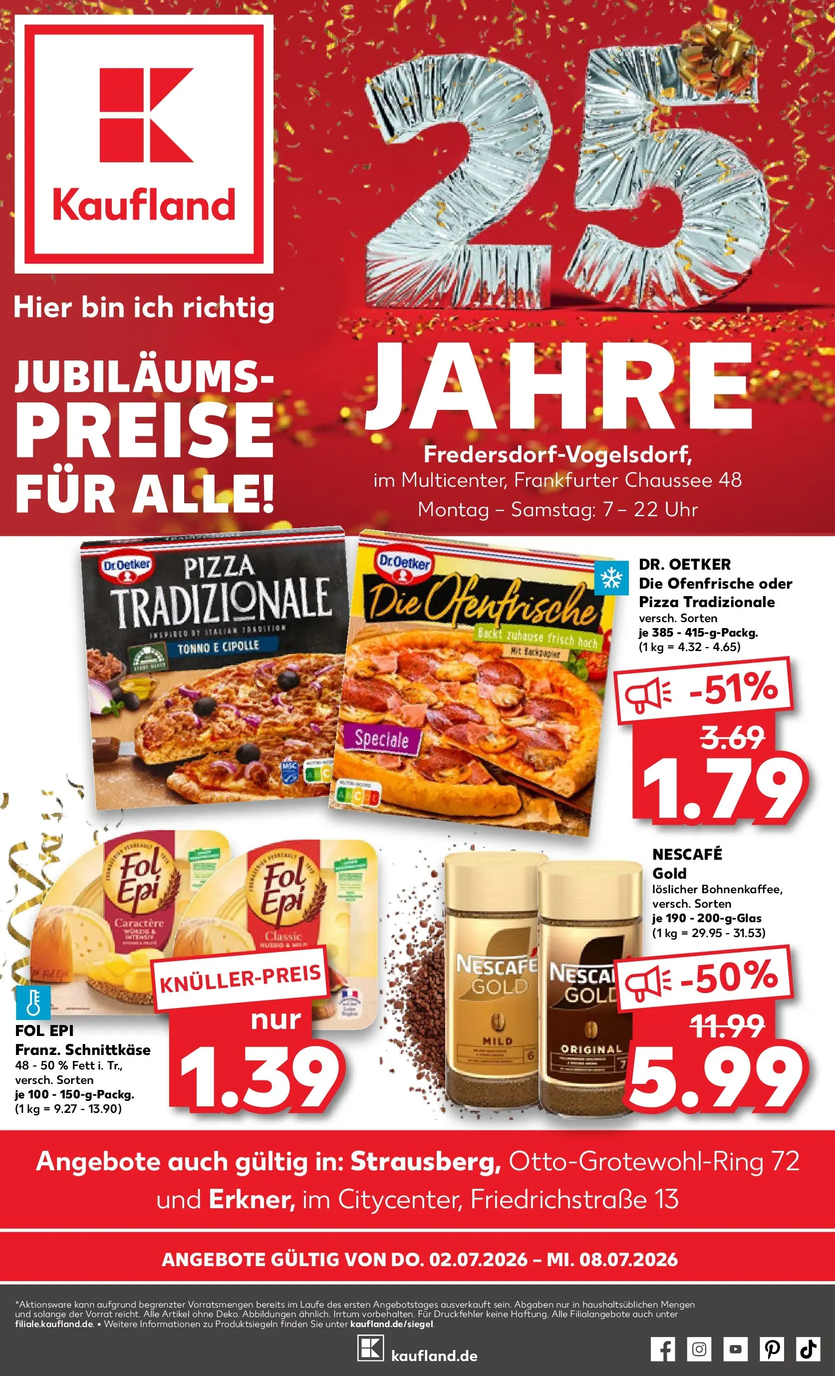 Prospekt Kaufland ab 02.07.2026 » Angebote Online zum Blättern | Seite: 1 | Produkte: Nescafe, Ofenfrische, Nescafe gold, Uhr
