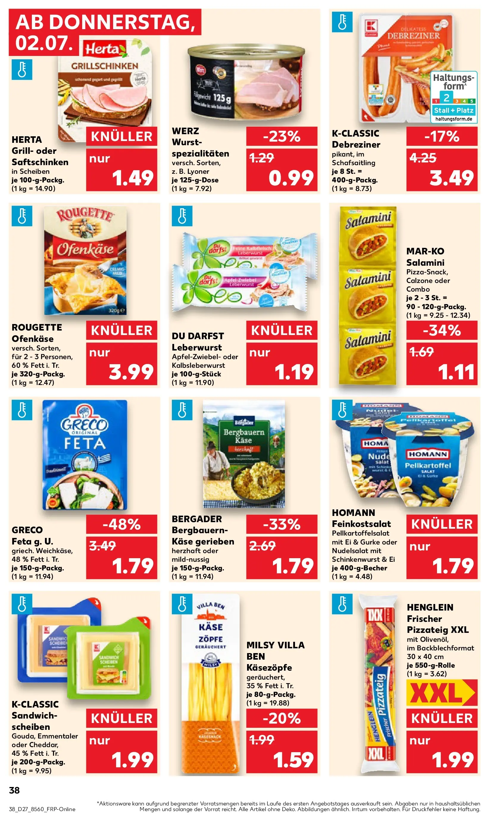 Prospekt Kaufland ab 29.06.2026 » Angebote Online zum Blättern | Seite: 45 | Produkte: Feta, Käse, Wurst, Salat
