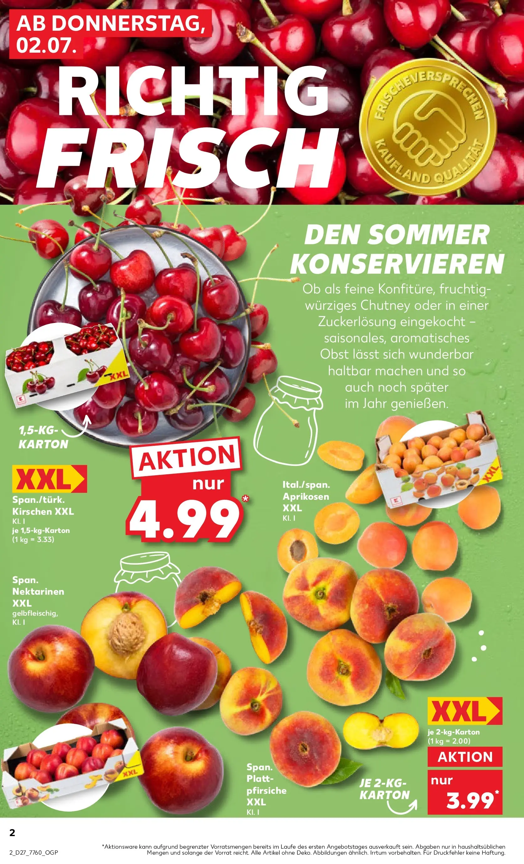 Prospekt Kaufland ab 29.06.2026 » Angebote Online zum Blättern | Seite: 13 | Produkte: Nektarinen, Kirschen, Obst