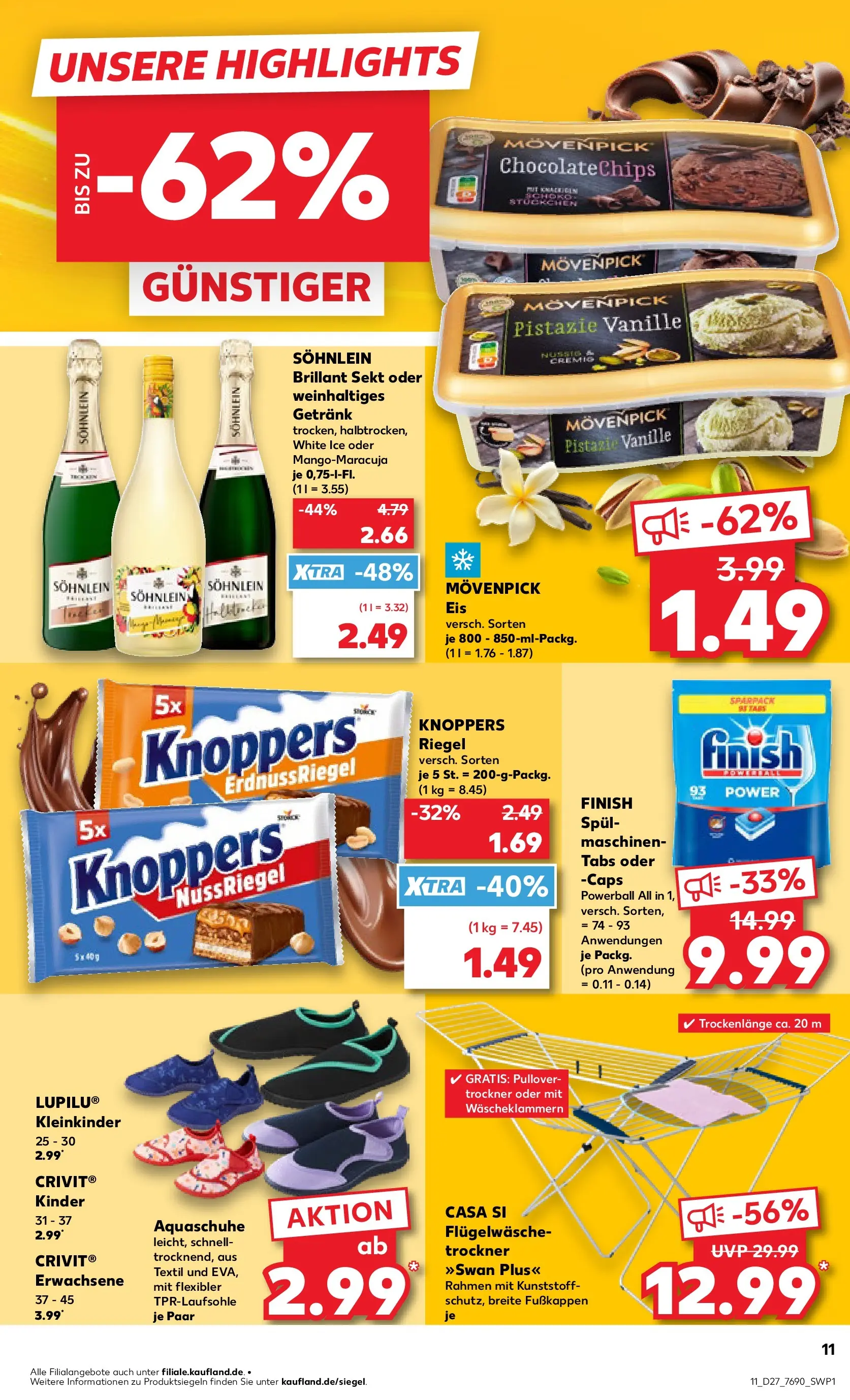 Prospekt Kaufland ab 29.06.2026 » Angebote Online zum Blättern | Seite: 22 | Produkte: Trockner, Sekt, Finish, Knoppers