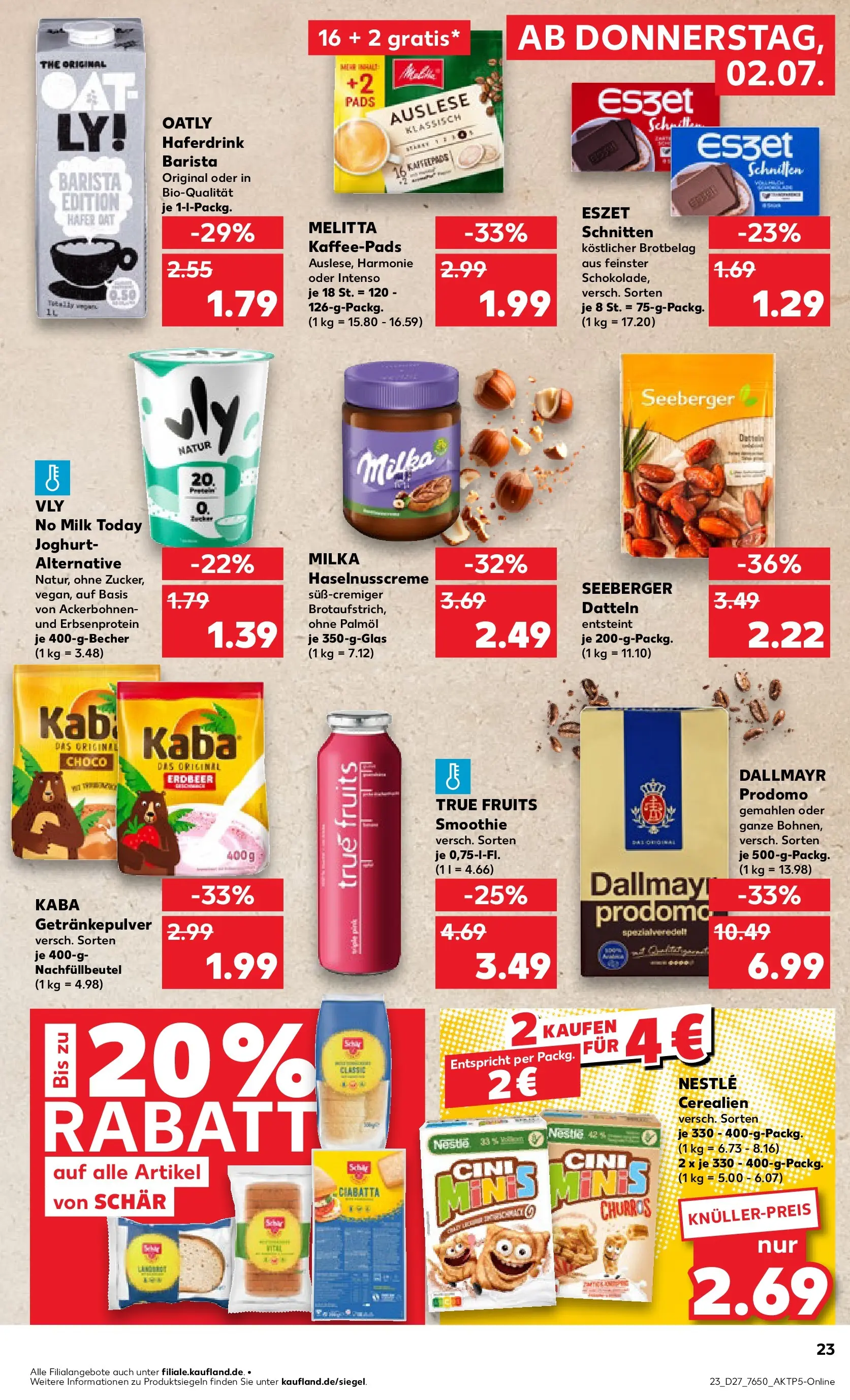 Prospekt Kaufland ab 29.06.2026 » Angebote Online zum Blättern | Seite: 34 | Produkte: Milka, Haferdrink, Dallmayr, Oatly
