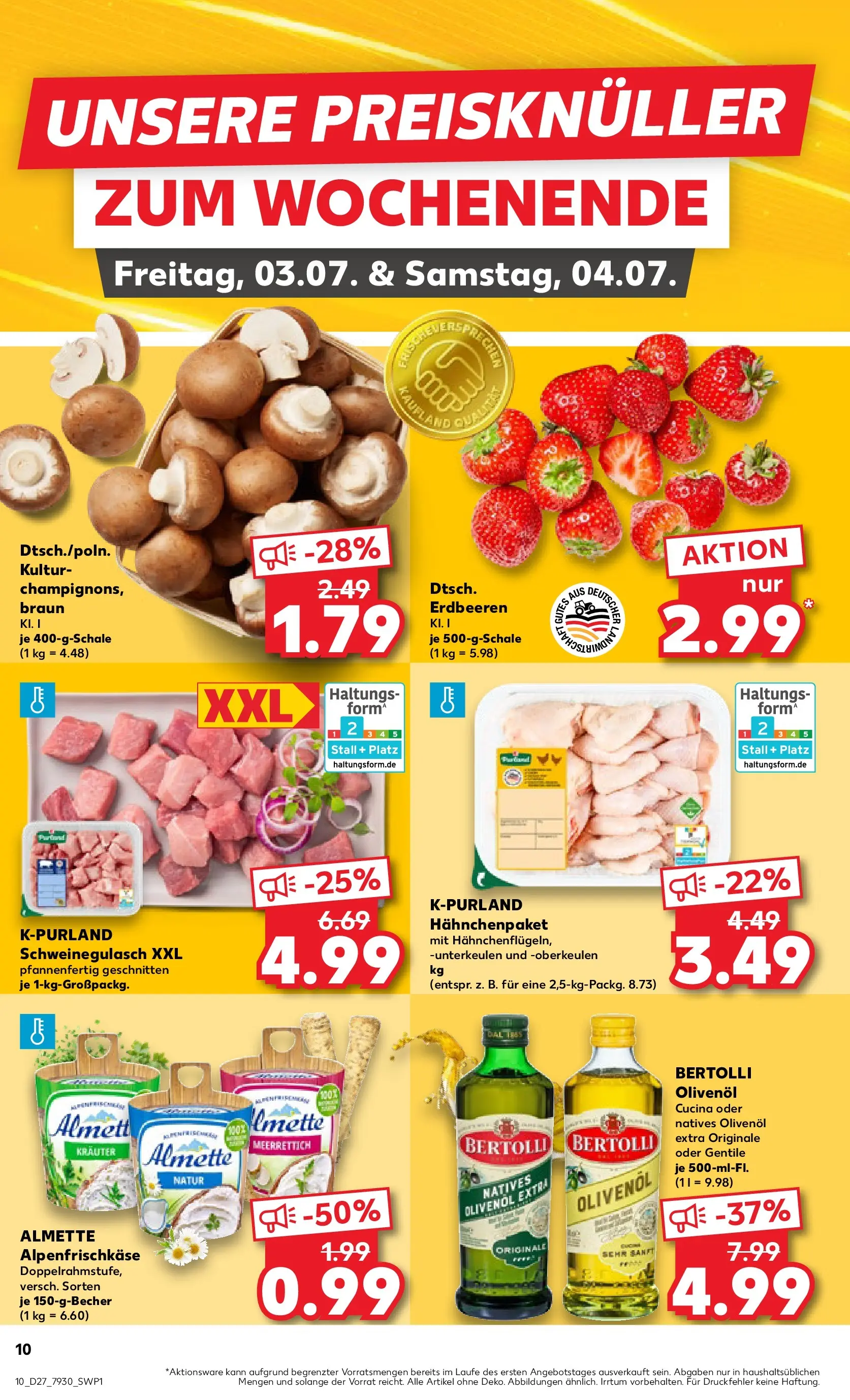 Prospekt Kaufland ab 29.06.2026 » Angebote Online zum Blättern | Seite: 21 | Produkte: Schweinegulasch, Almette, Olivenol, Erdbeeren