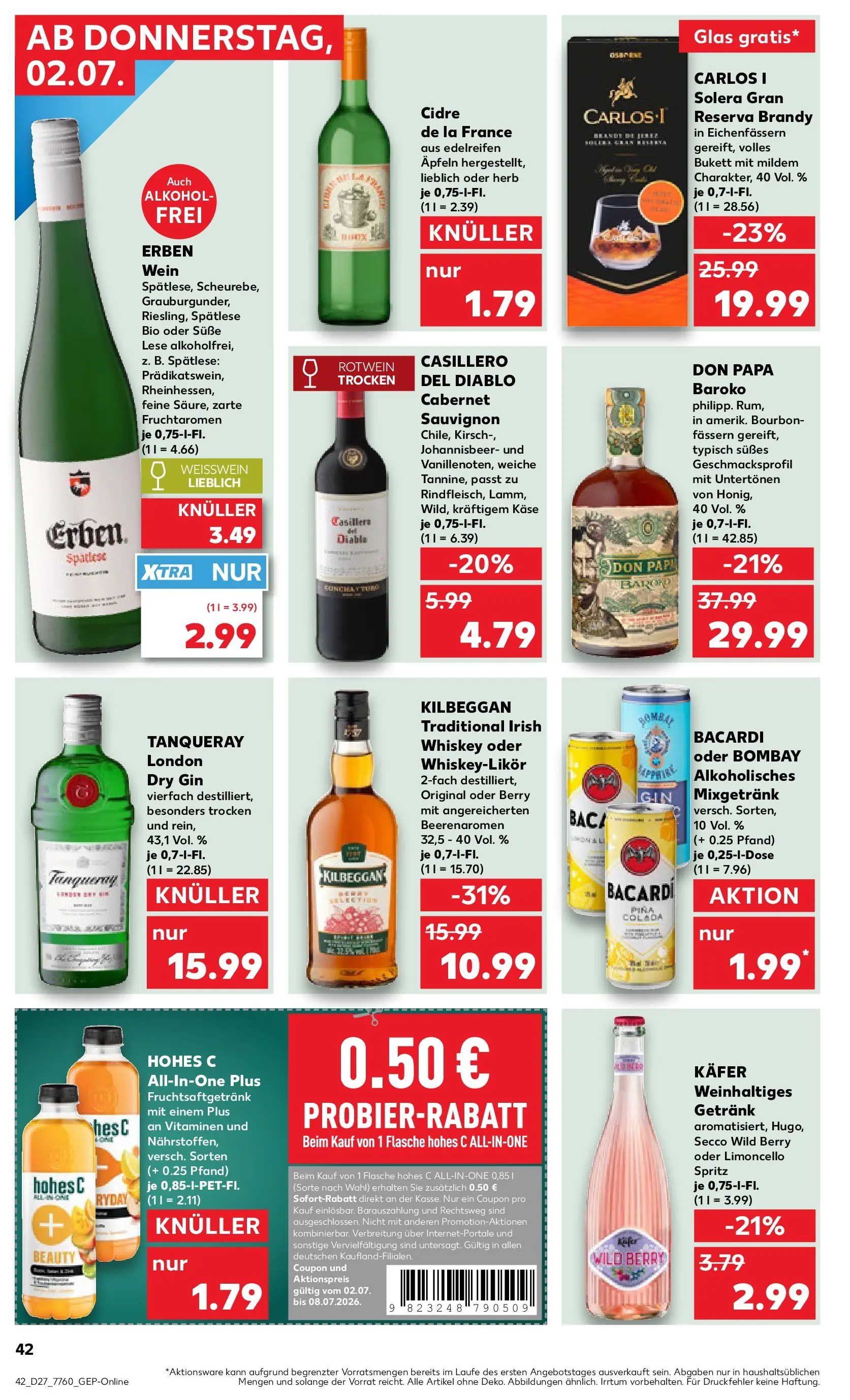Prospekt Kaufland ab 29.06.2026 » Angebote Online zum Blättern | Seite: 55 | Produkte: Limoncello, Wein, Bourbon, Whiskey