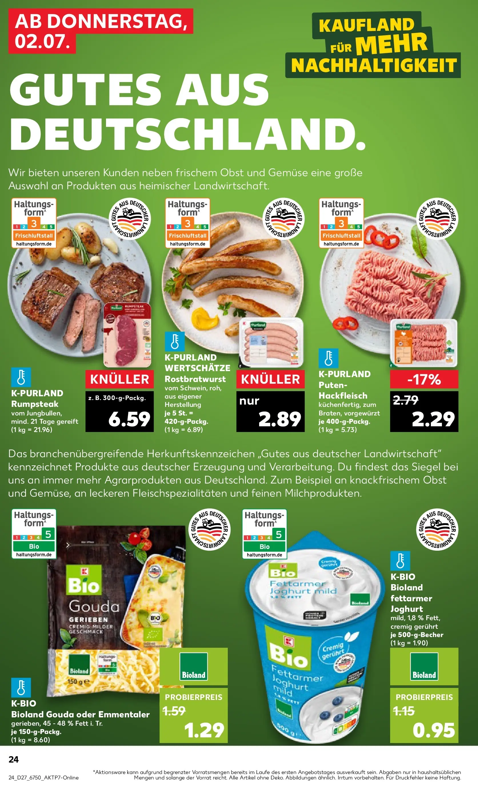 Prospekt Kaufland ab 29.06.2026 » Angebote Online zum Blättern | Seite: 35 | Produkte: Joghurt, Gemüse, Obst, Hackfleisch