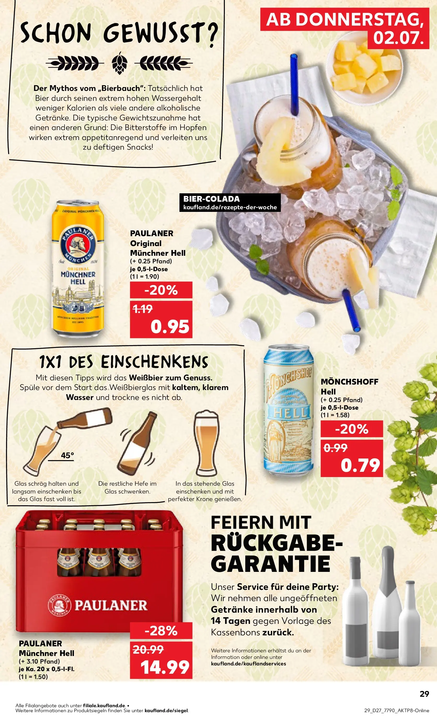 Prospekt Kaufland ab 29.06.2026 » Angebote Online zum Blättern | Seite: 38 | Produkte: Bier, Weißbier, Wasser, Paulaner
