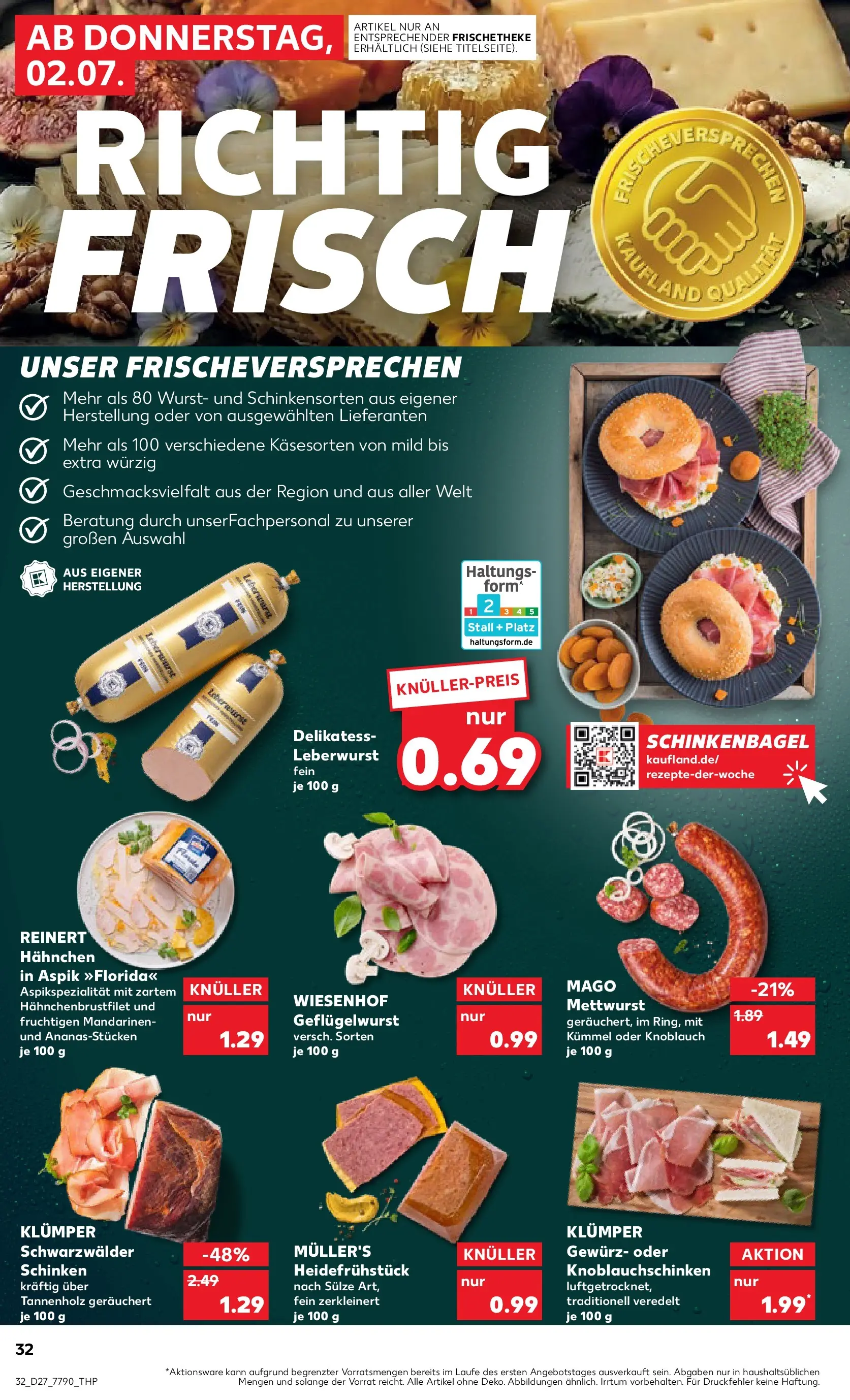 Prospekt Kaufland ab 29.06.2026 » Angebote Online zum Blättern | Seite: 43 | Produkte: Hahnchen, Mandarinen, Wurst, Schinken