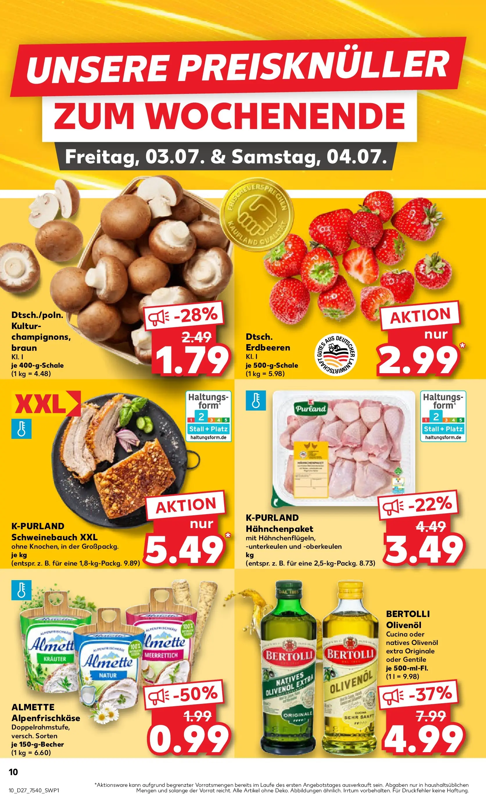 Prospekt Kaufland ab 29.06.2026 » Angebote Online zum Blättern | Seite: 21 | Produkte: Almette, Schweinebauch, Olivenol, Erdbeeren