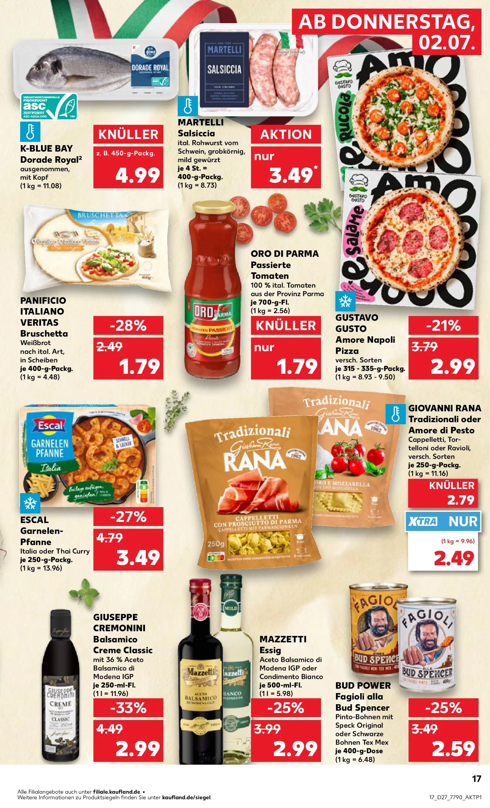 Prospekt Kaufland ab 29.06.2026 » Angebote Online zum Blättern | Seite: 28 | Produkte: Dorade, Mozzarella, Creme, Oro di parma
