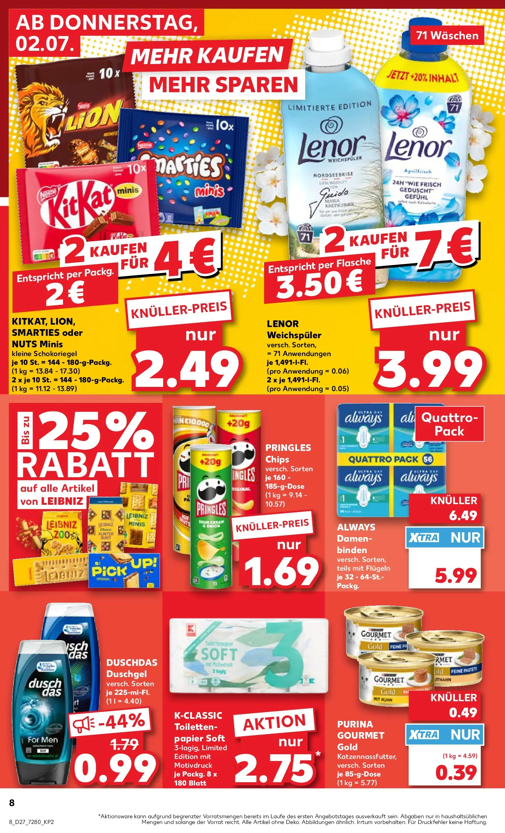 Prospekt Kaufland ab 29.06.2026 » Angebote Online zum Blättern | Seite: 19 | Produkte: Lenor, Duschgel, Duschdas, Pringles