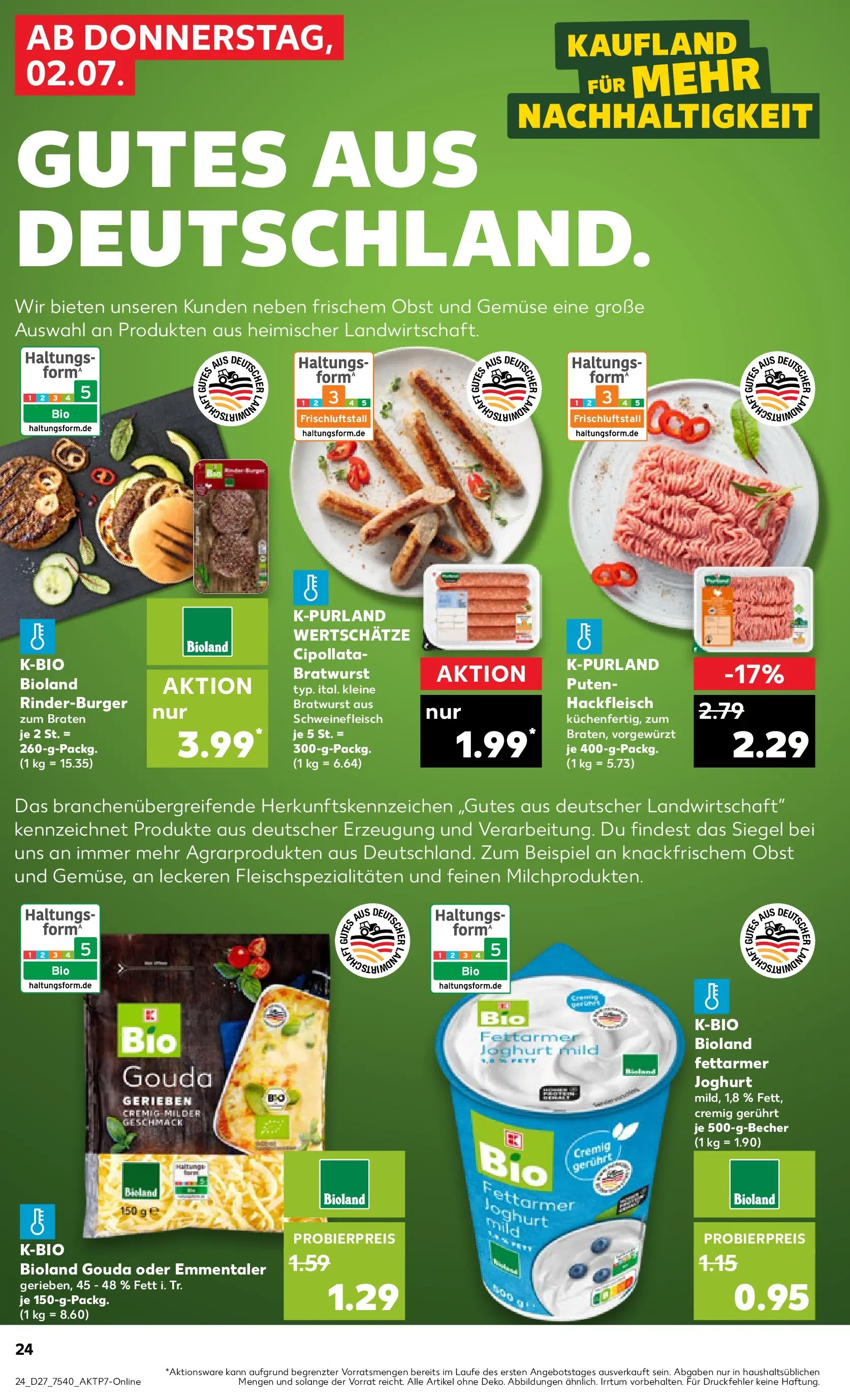 Prospekt Kaufland ab 29.06.2026 » Angebote Online zum Blättern | Seite: 35 | Produkte: Gouda, Gemüse, Obst, Hackfleisch