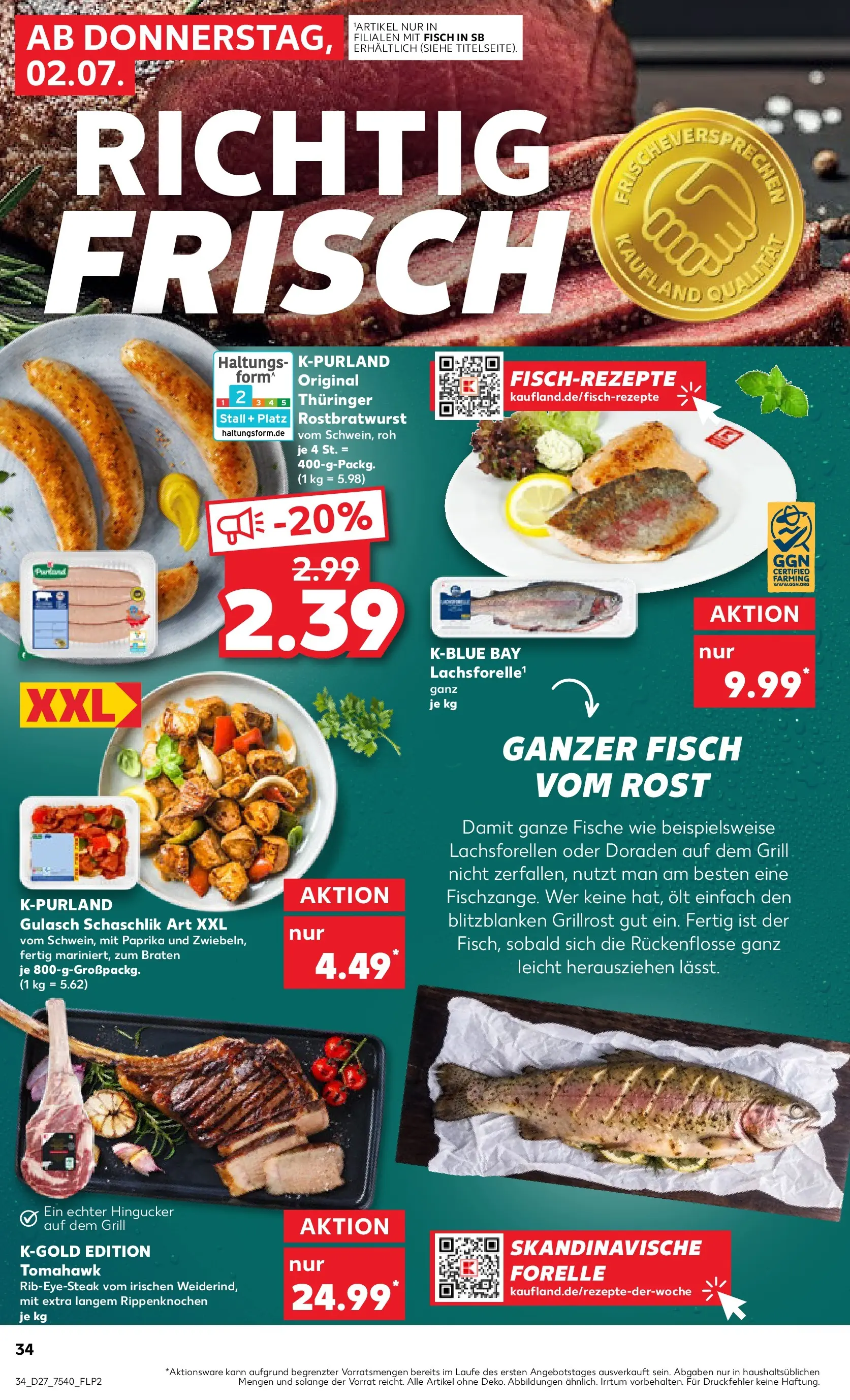 Prospekt Kaufland ab 29.06.2026 » Angebote Online zum Blättern | Seite: 45 | Produkte: Grill, Fisch, Paprika, Gulasch