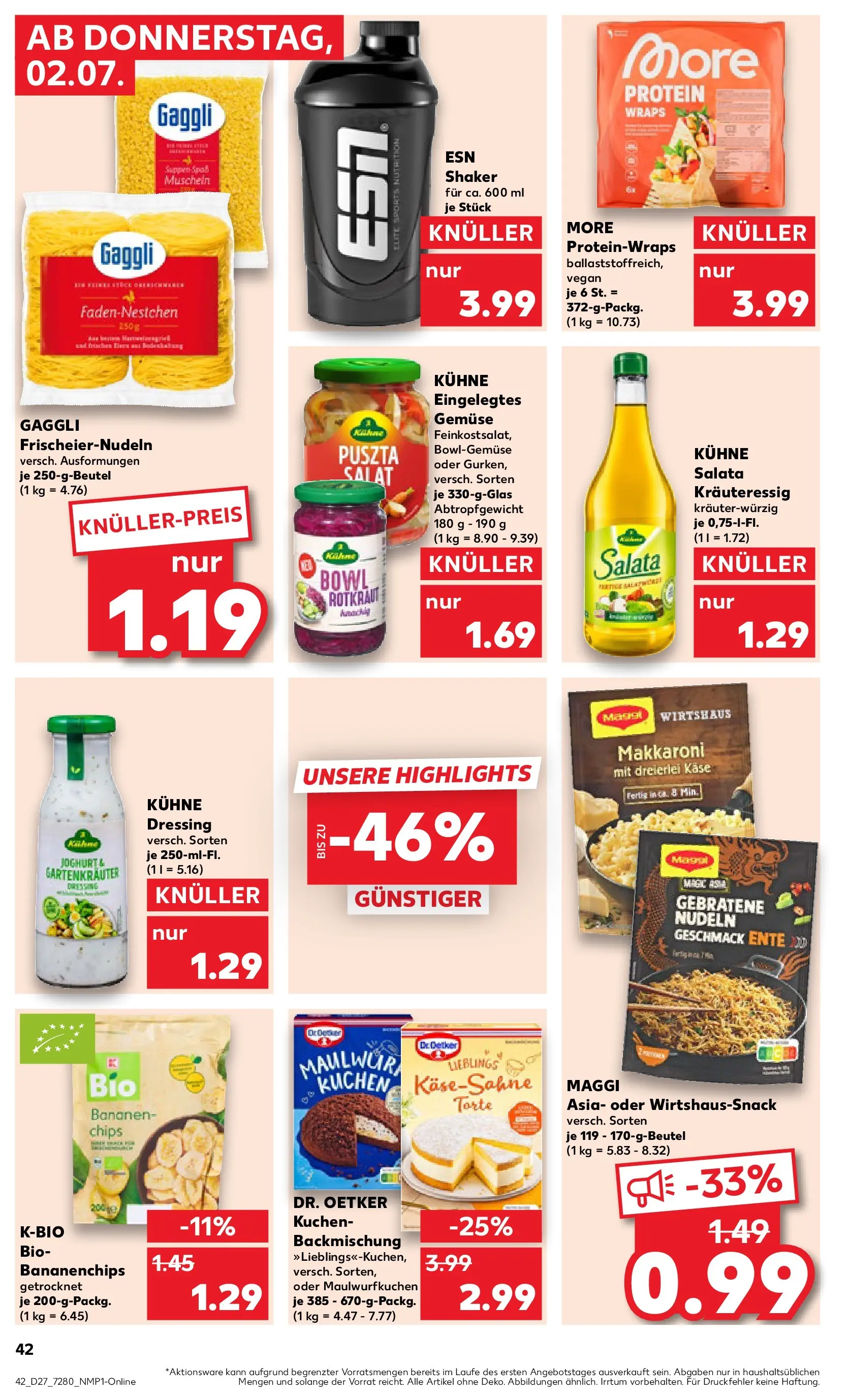 Prospekt Kaufland ab 29.06.2026 » Angebote Online zum Blättern | Seite: 51 | Produkte: Gemüse, Nudeln, Kuchen, Chips
