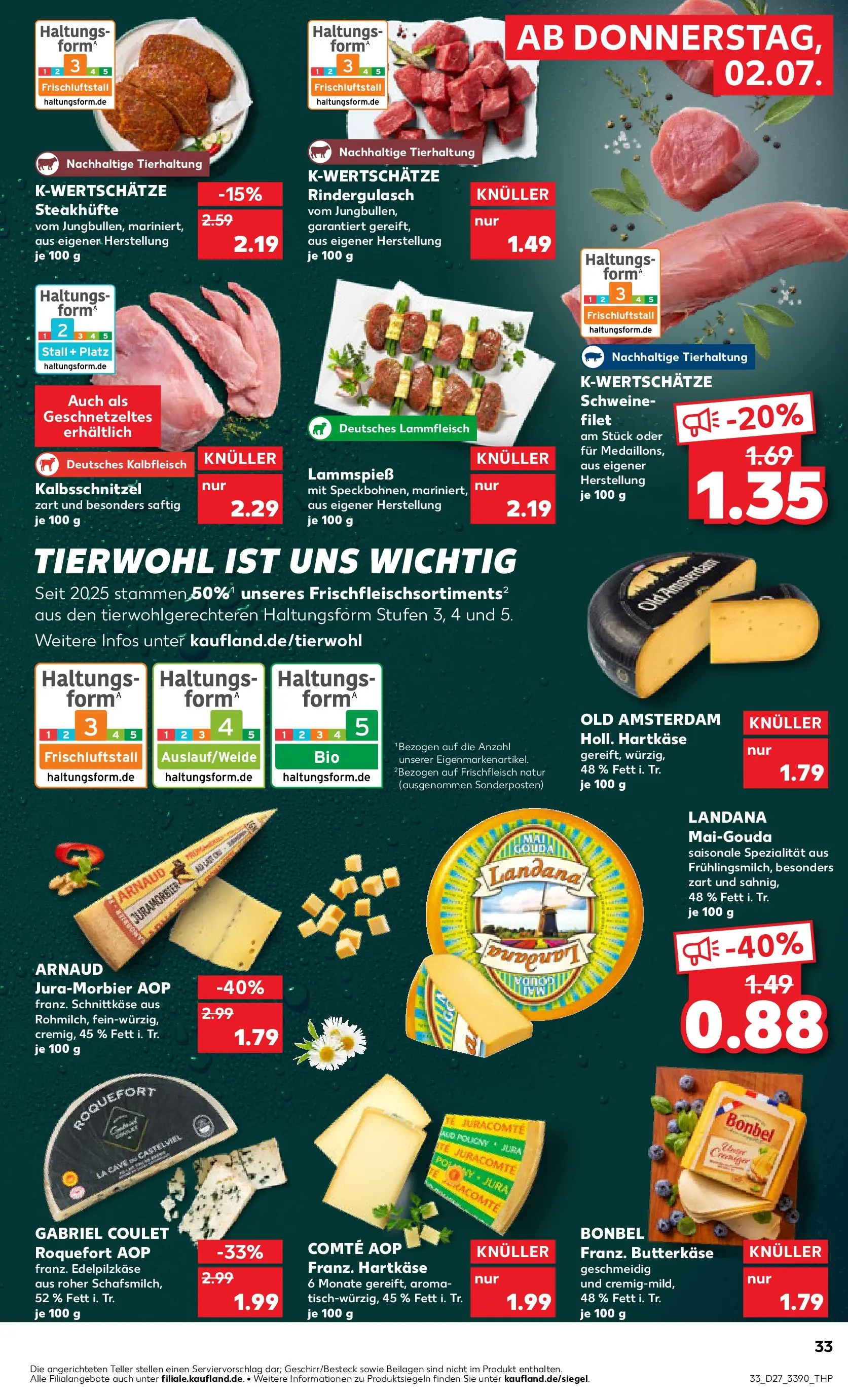 Prospekt Kaufland ab 29.06.2026 » Angebote Online zum Blättern | Seite: 44 | Produkte: Rindergulasch, Gouda