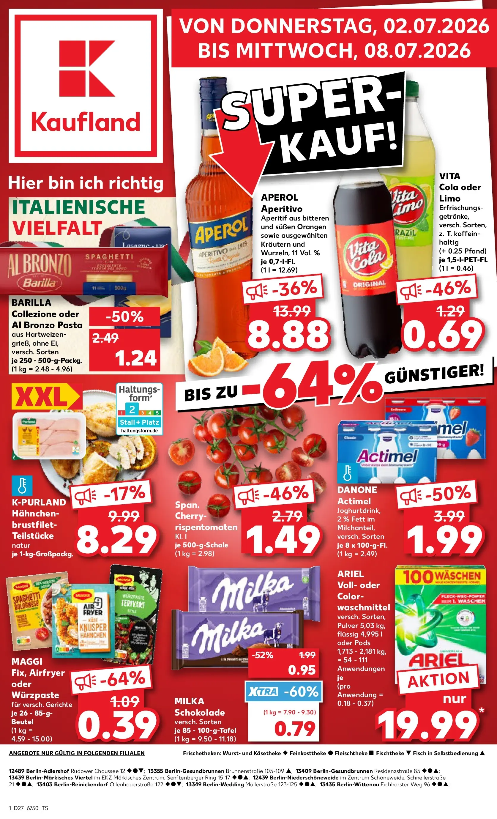 Prospekt Kaufland ab 29.06.2026 » Angebote Online zum Blättern | Seite: 12 | Produkte: Actimel, Cola, Barilla, Wurst