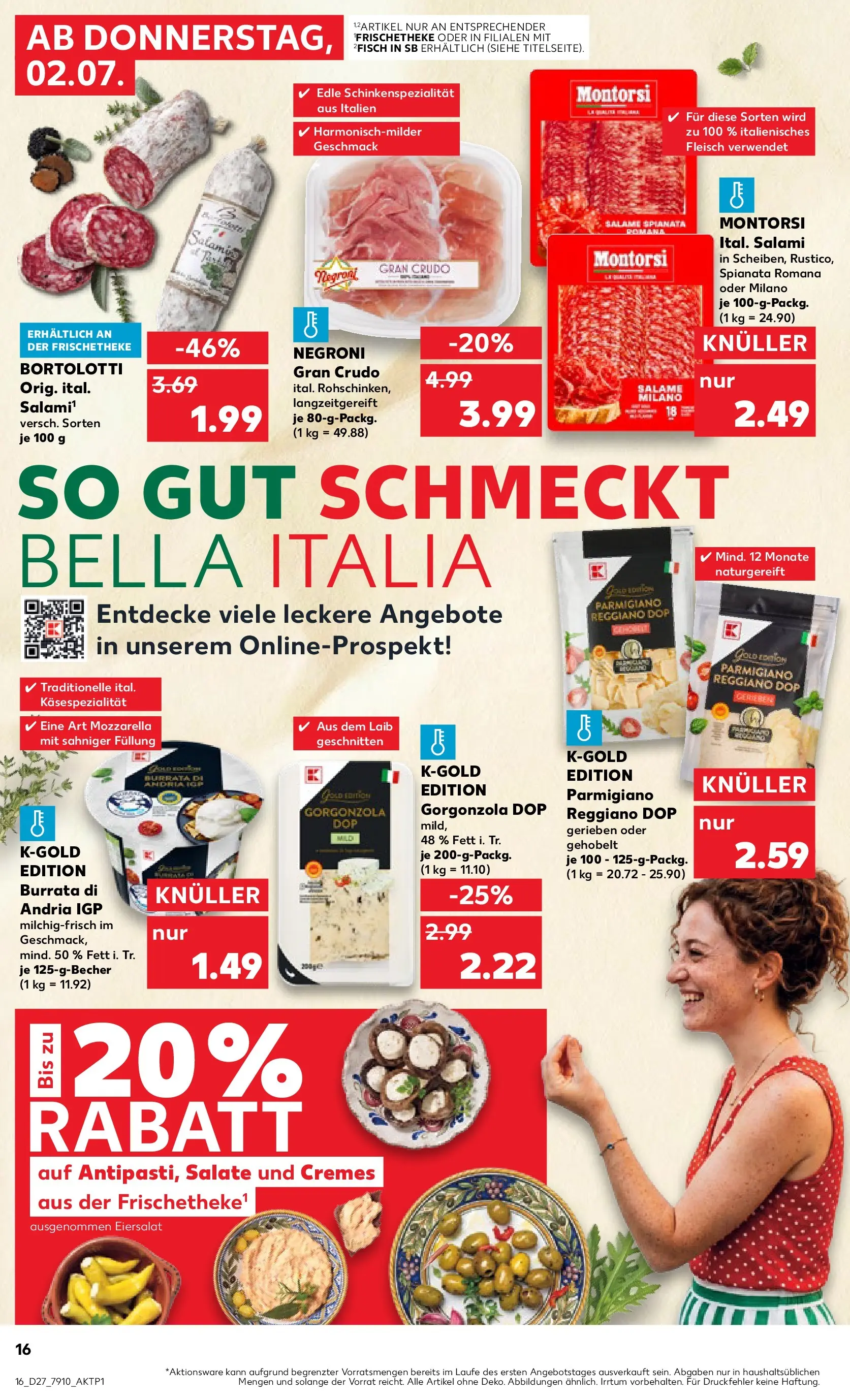 Prospekt Kaufland ab 28.06.2026 » Angebote Online zum Blättern | Seite: 27 | Produkte: Mozzarella, Burrata, Salami, Fleisch