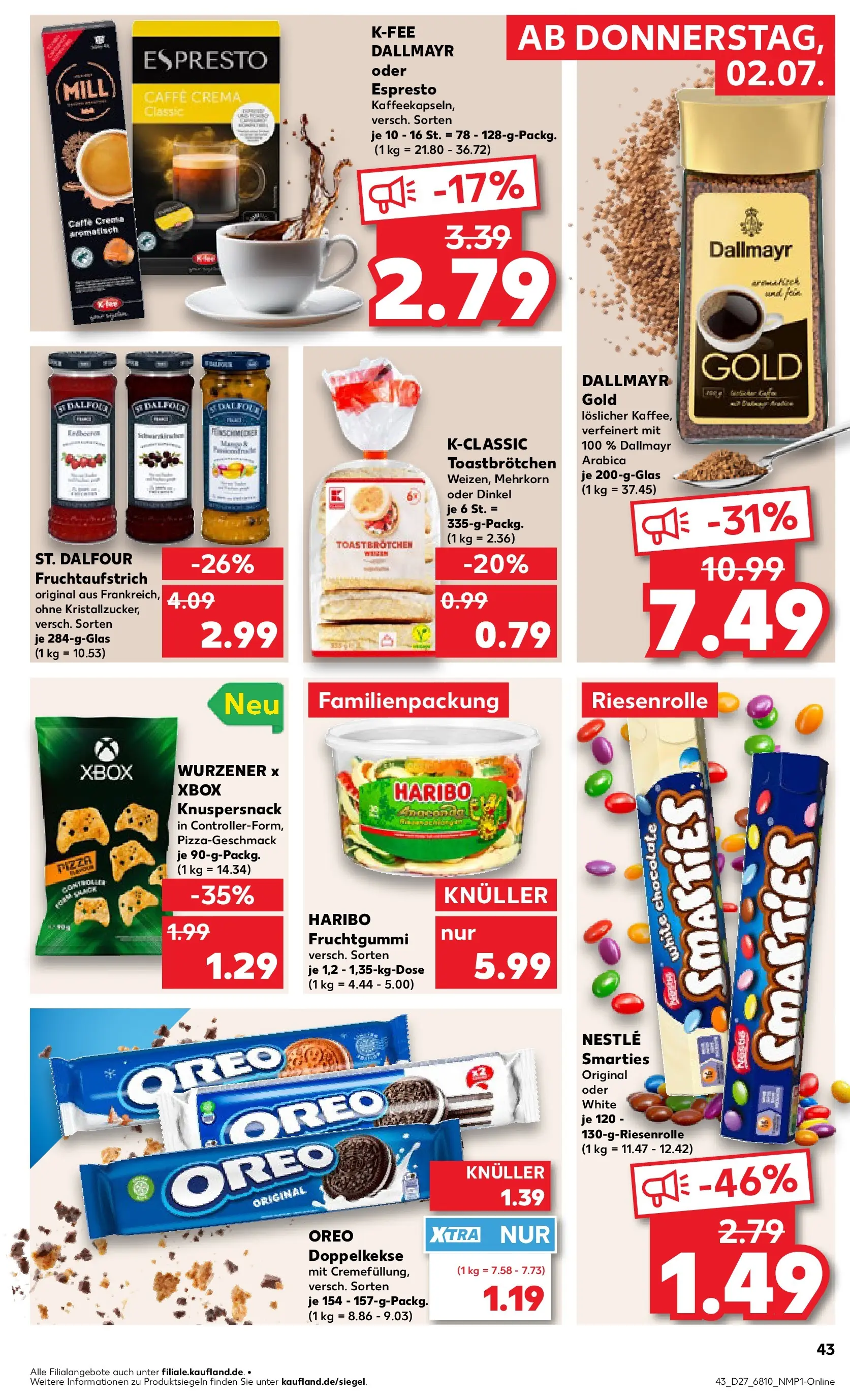 Prospekt Kaufland ab 29.06.2026 » Angebote Online zum Blättern | Seite: 48 | Produkte: Haribo, Smarties, Dallmayr, Pizza