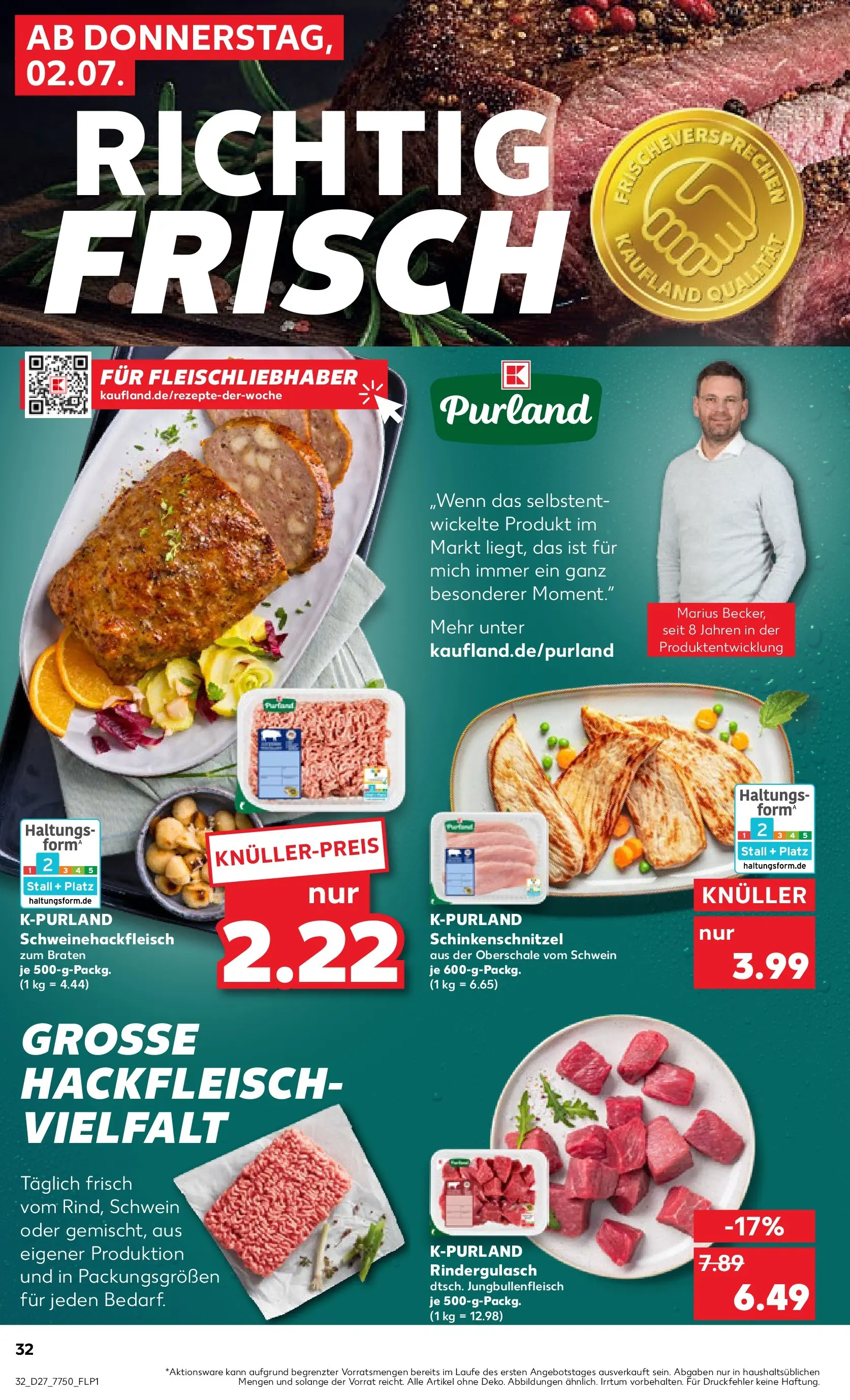 Prospekt Kaufland ab 28.06.2026 » Angebote Online zum Blättern | Seite: 43 | Produkte: Rindergulasch, Hackfleisch