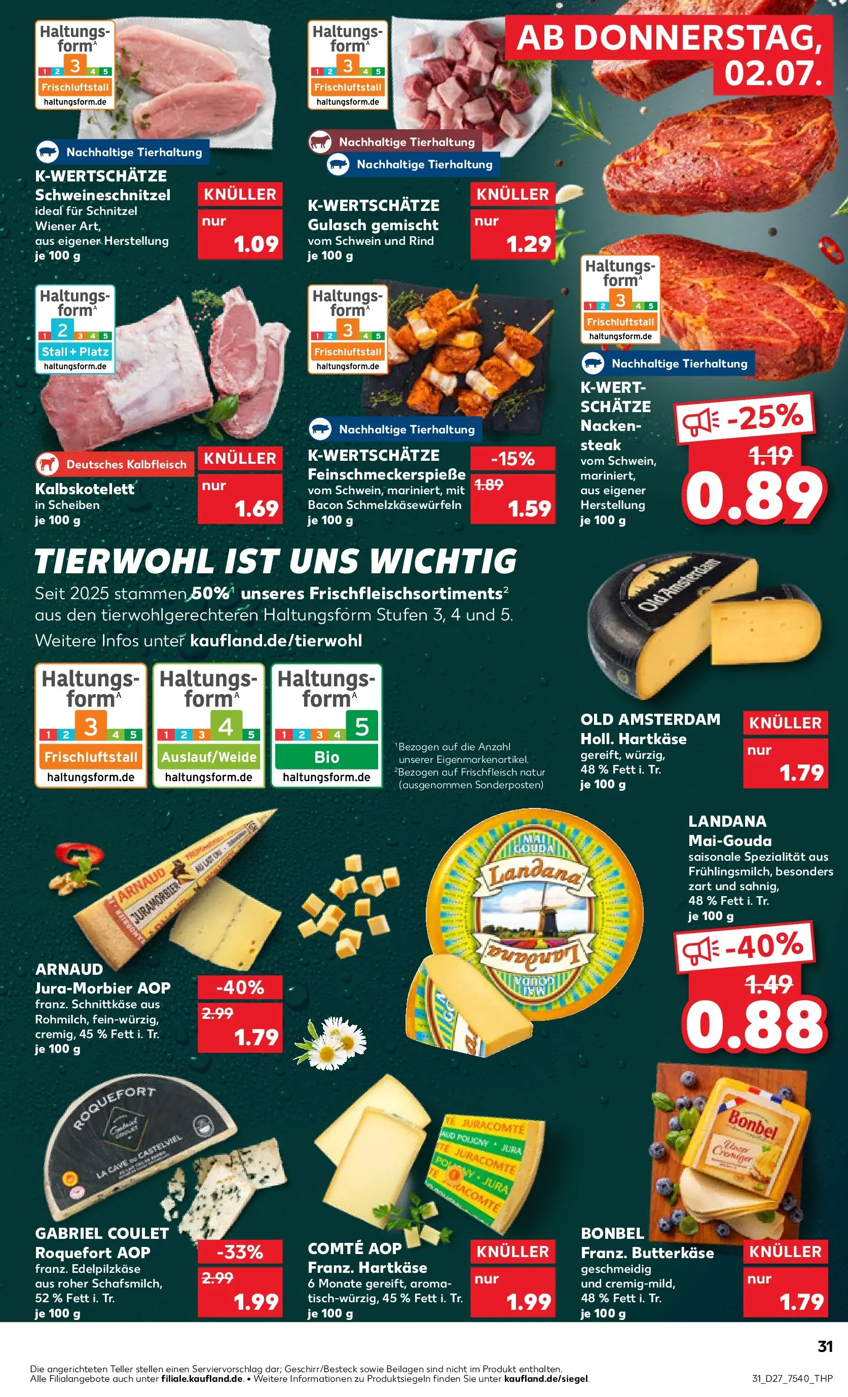 Prospekt Kaufland ab 29.06.2026 » Angebote Online zum Blättern | Seite: 42 | Produkte: Jura, Schnitzel, Gulasch, Steak