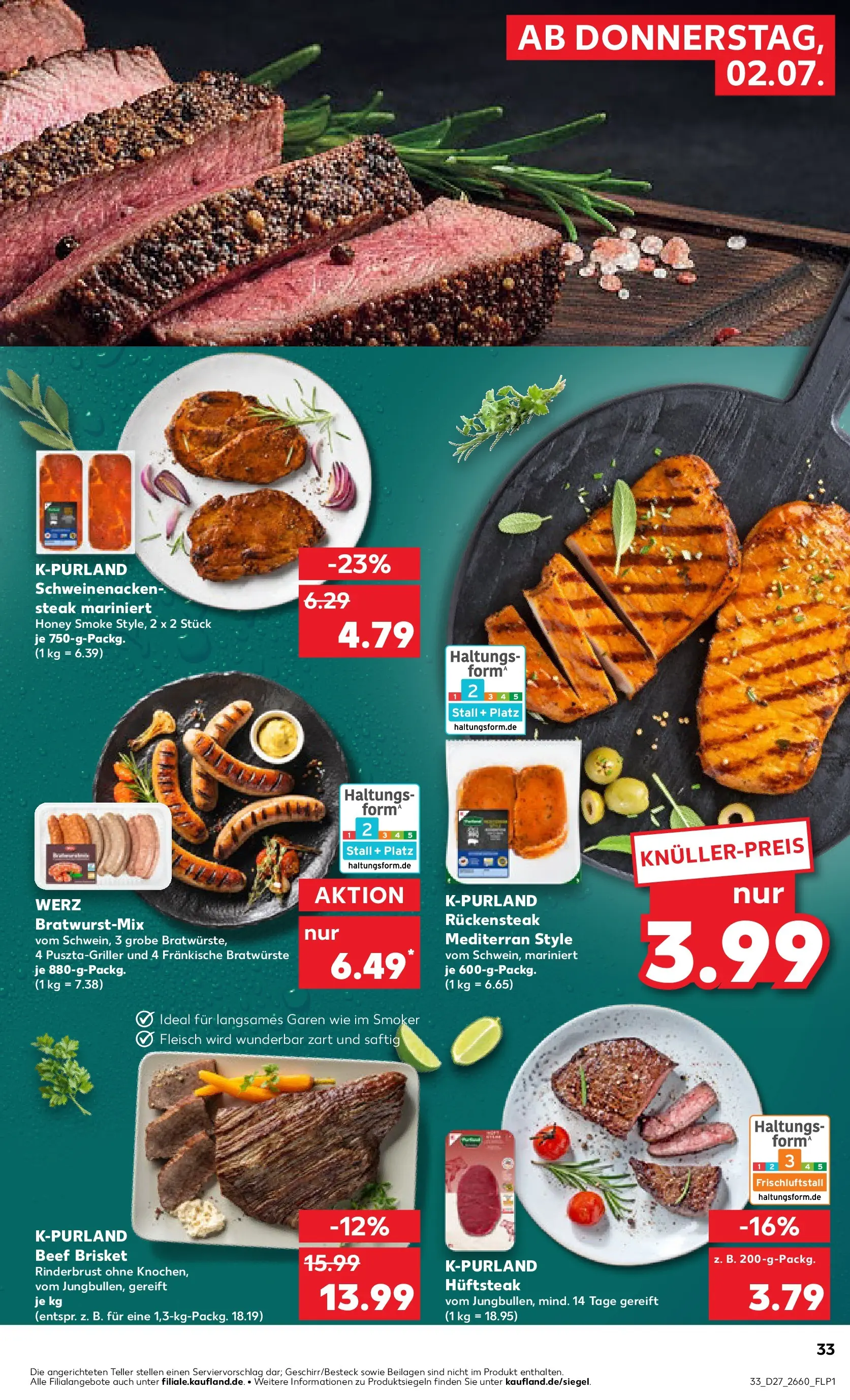 Prospekt Kaufland ab 29.06.2026 » Angebote Online zum Blättern | Seite: 44 | Produkte: Schweinenacken, Steak, Fleisch