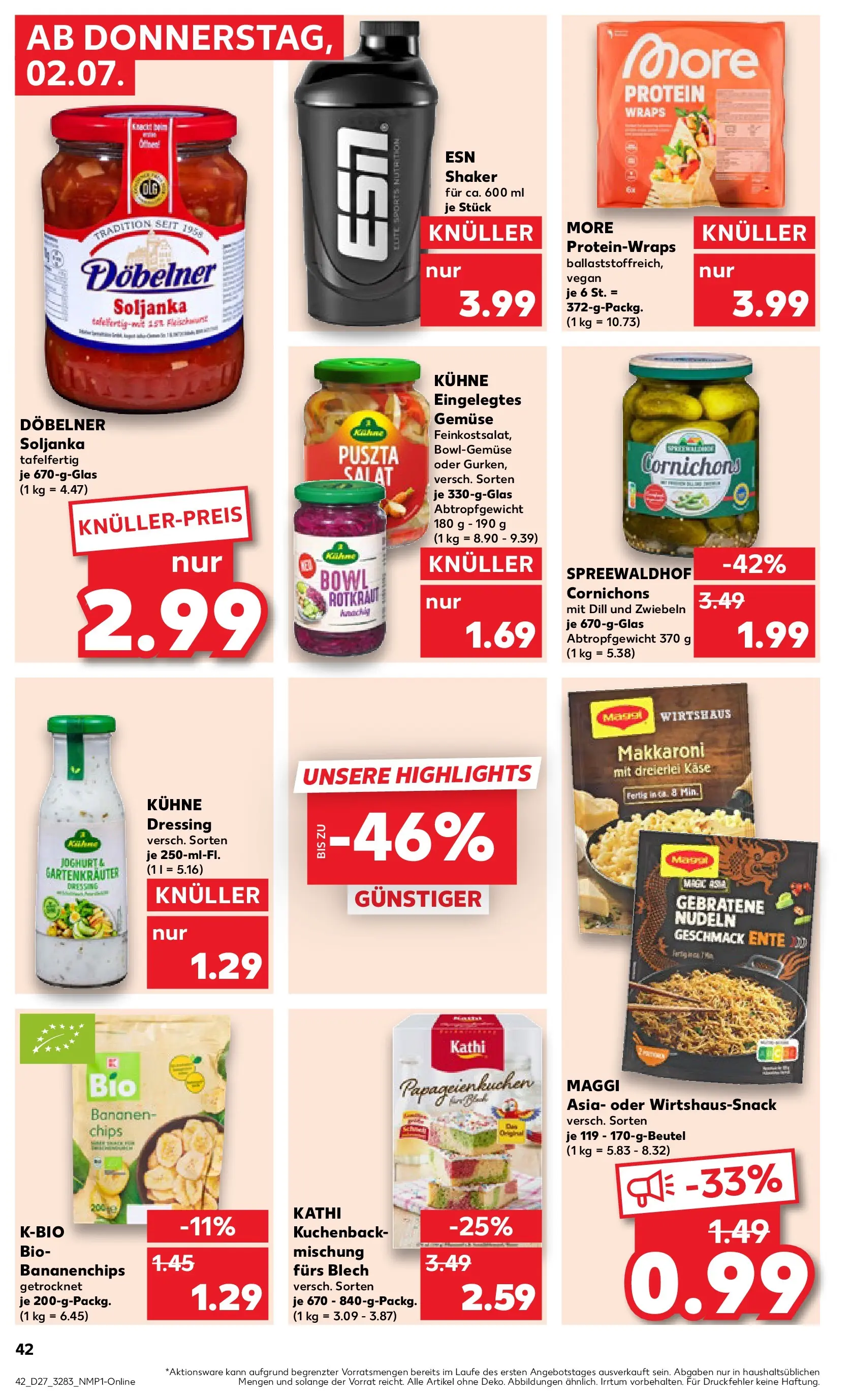 Prospekt Kaufland ab 29.06.2026 » Angebote Online zum Blättern | Seite: 51 | Produkte: Käse, Gemüse, Nudeln, Ente